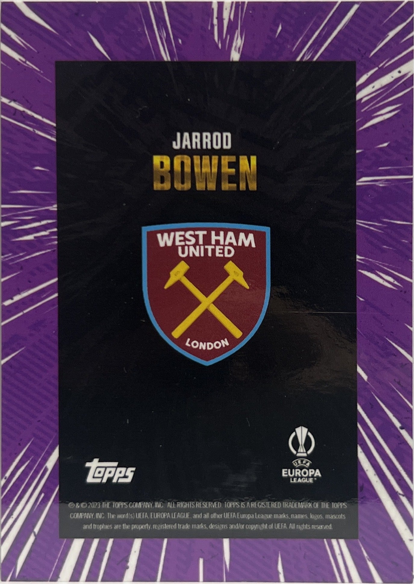 Jarrod Bowen 5/25 Topps Gold 2022/23