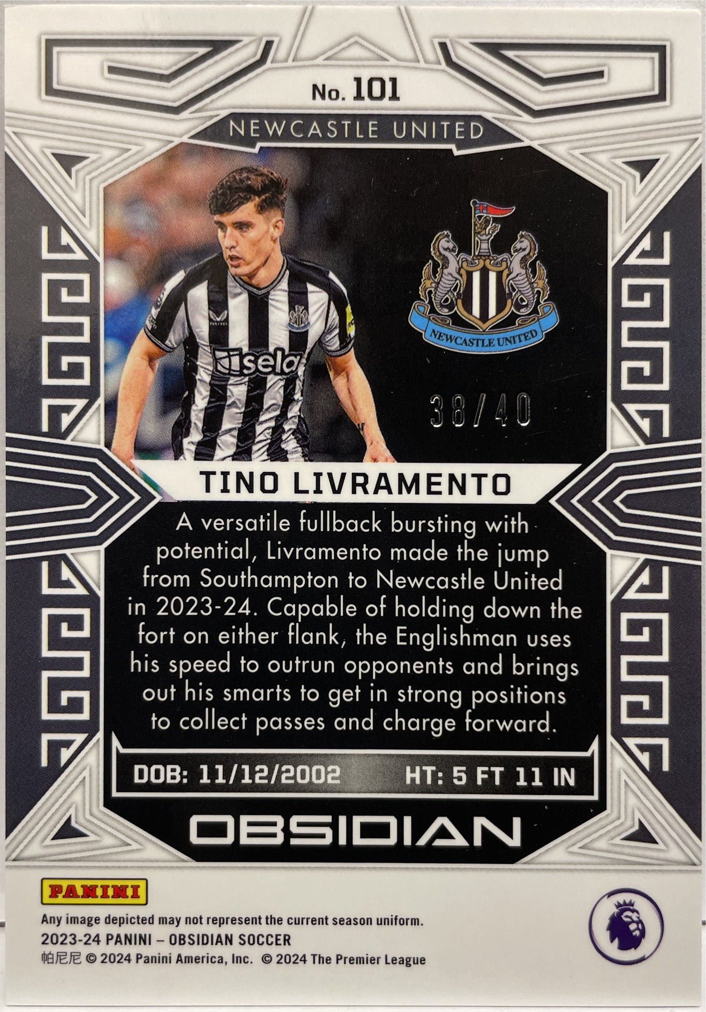 Tino Livramento 38/40 Orange Electric Etch Obsidian 2023/24