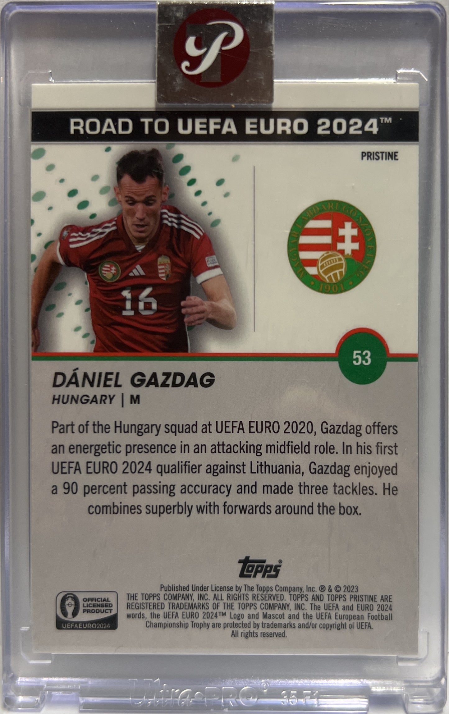 Daniel Gazdag Topps Pristine Road To Euro 2024
