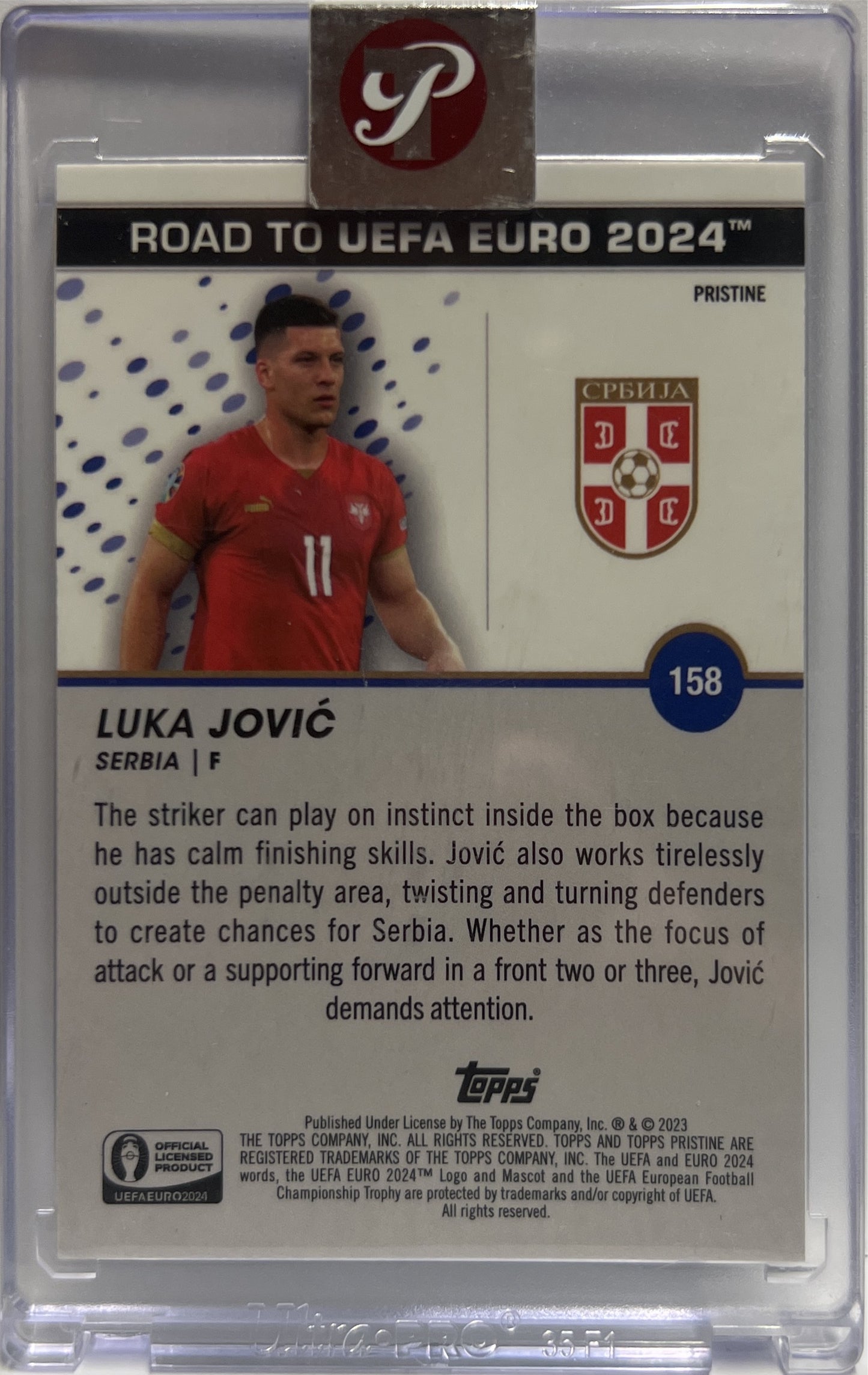 Luka Jovic Topps Pristine Road To Euro 2024