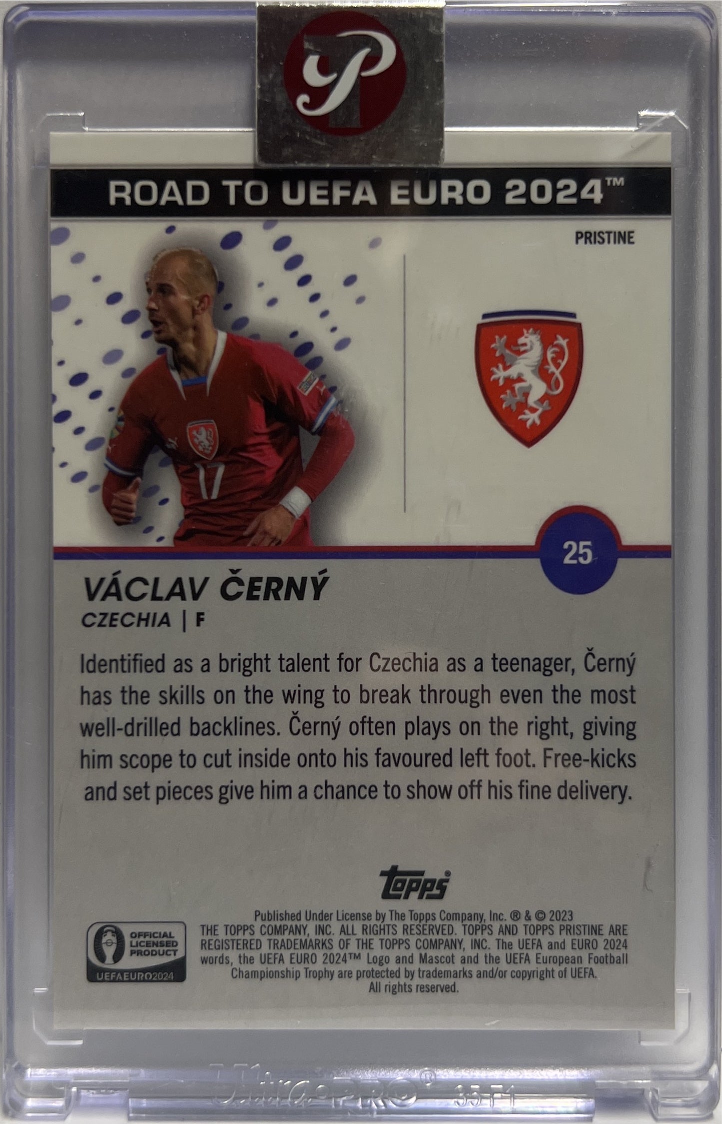 Vaclav Cerny 9/75 Blue Topps Pristine Road To Euro 2024