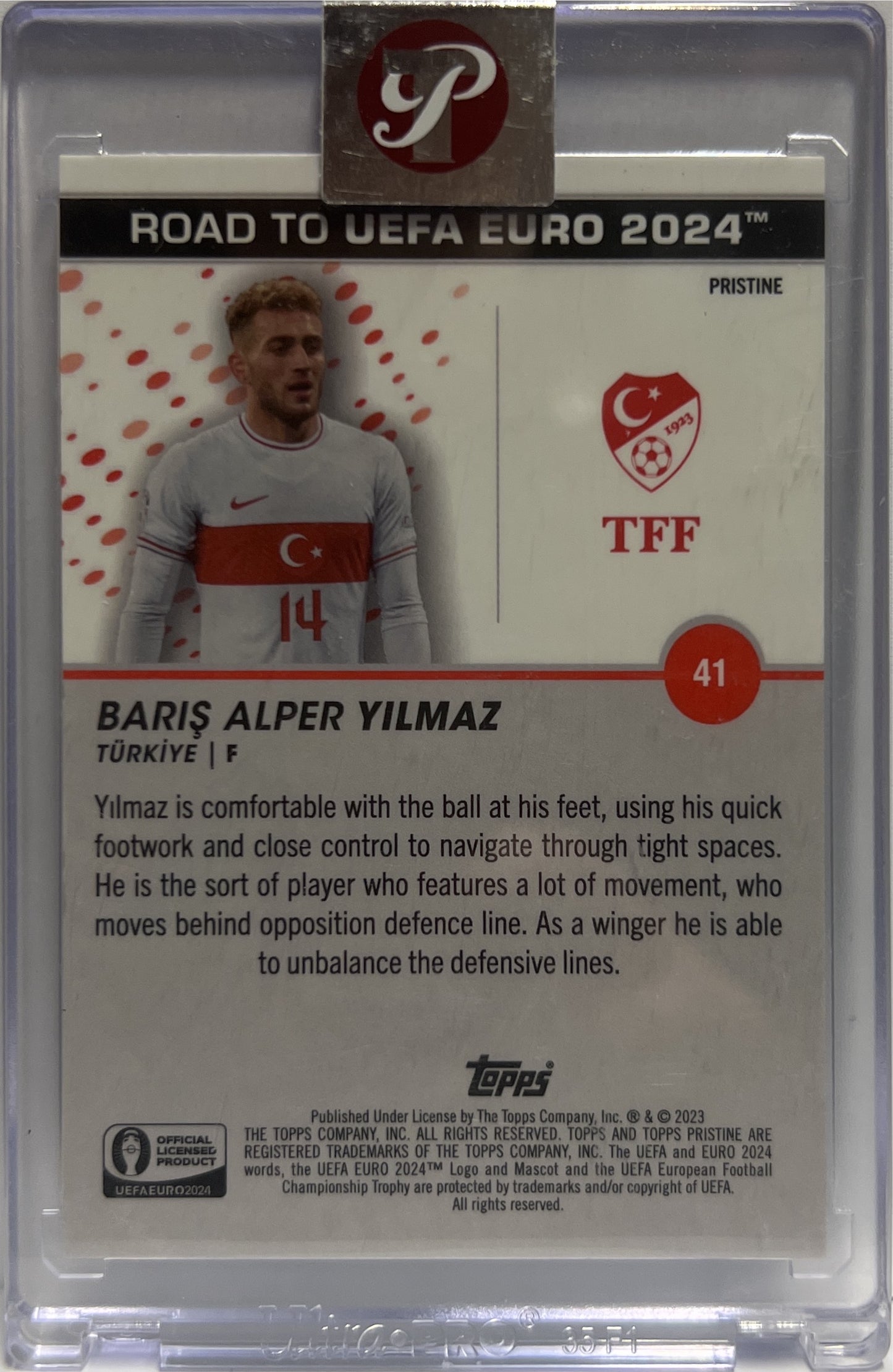 Baris Alper Yilmaz 74/75 Blue Topps Pristine Road To Euro 2024