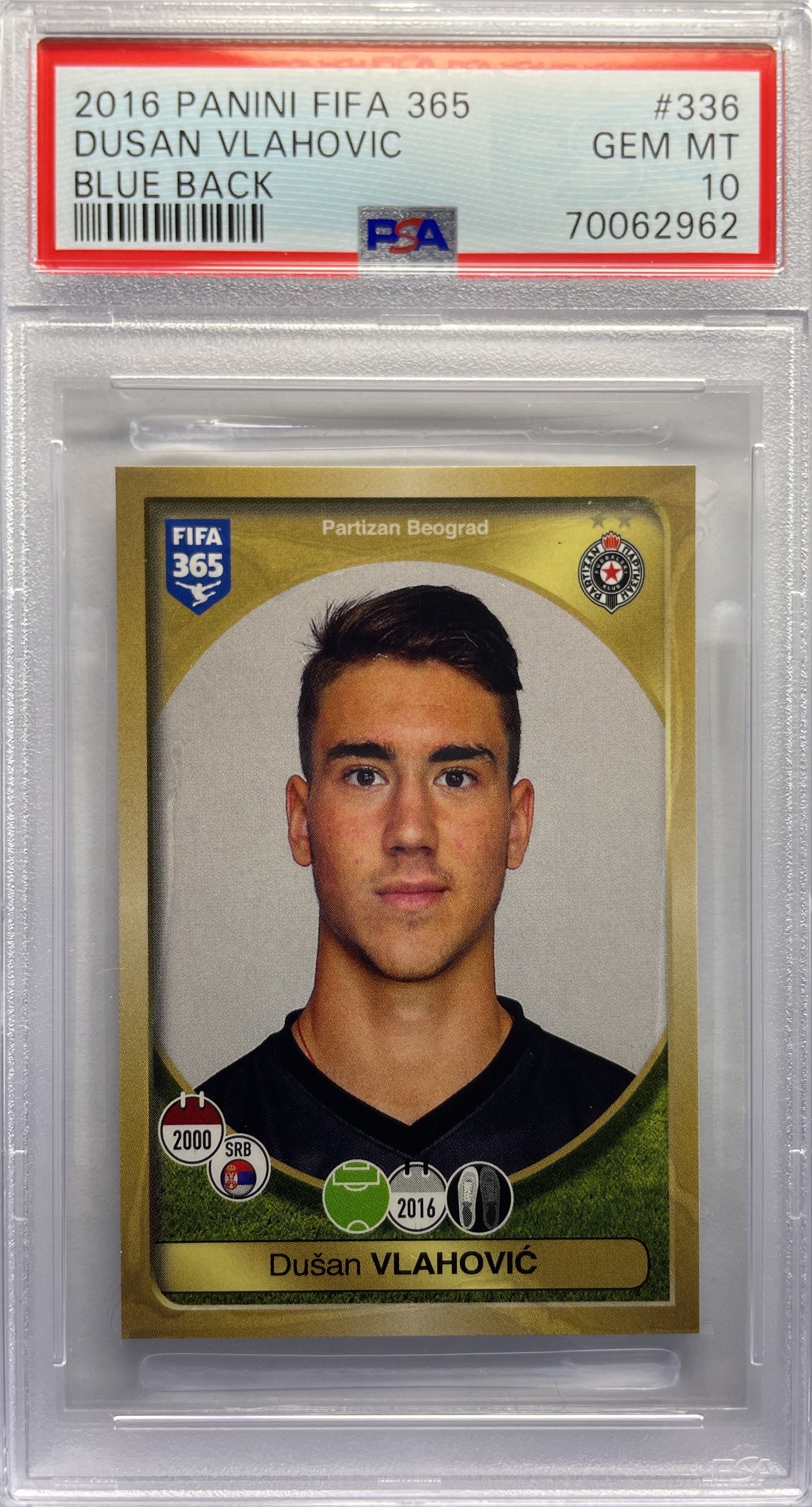 PSA 10 - Dusan Vlahovic Rookie - Fifa 365 Sticker 2016