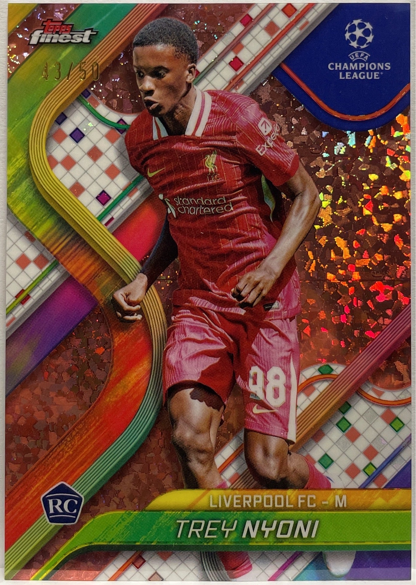 Trey Nyoni 43/50 Rookie Rose Gold Diamond Topps Finest UCC 2024/25