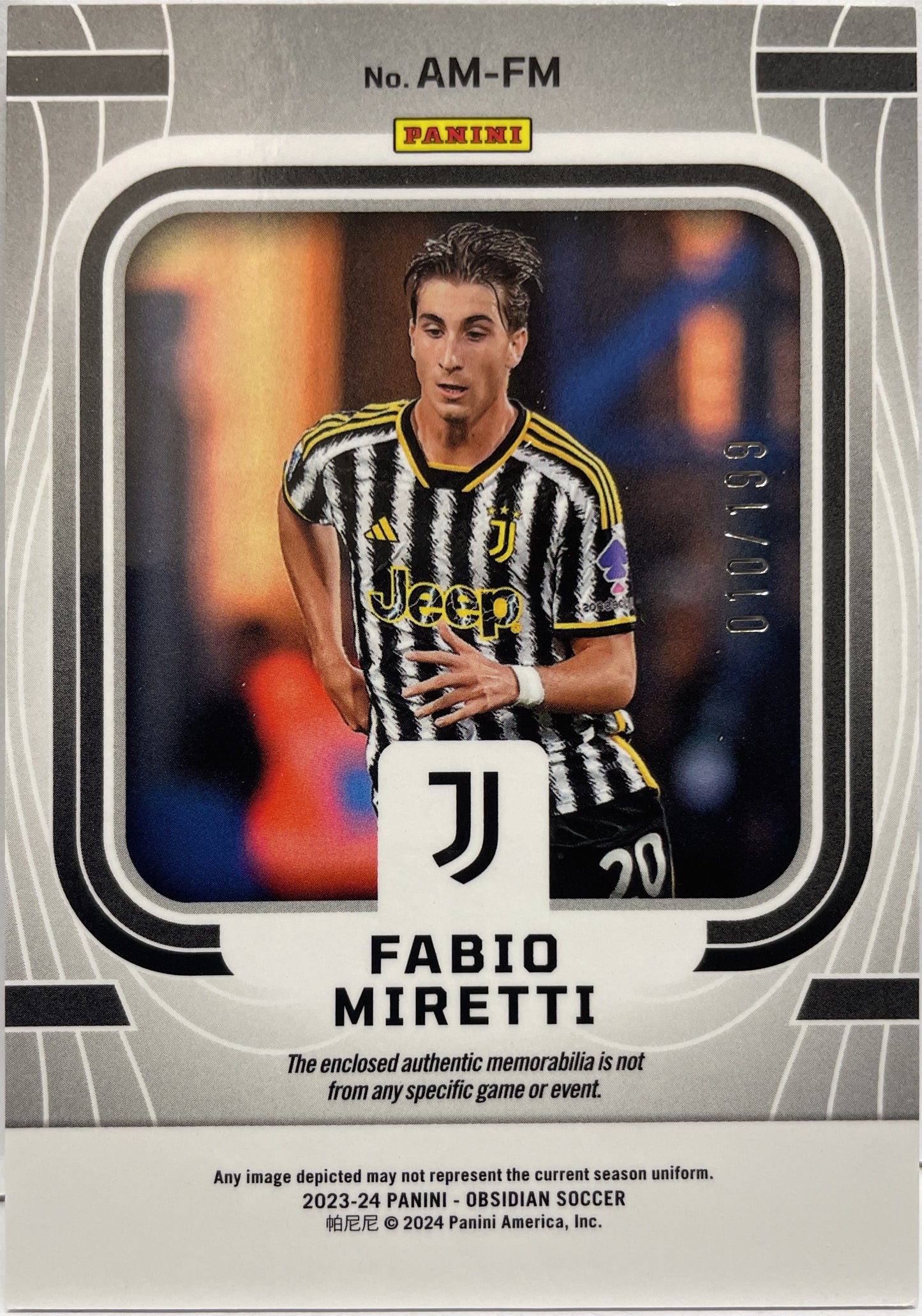 Fabio Miretti 10/199 Patch Atomic Material Obsidian 2023/24