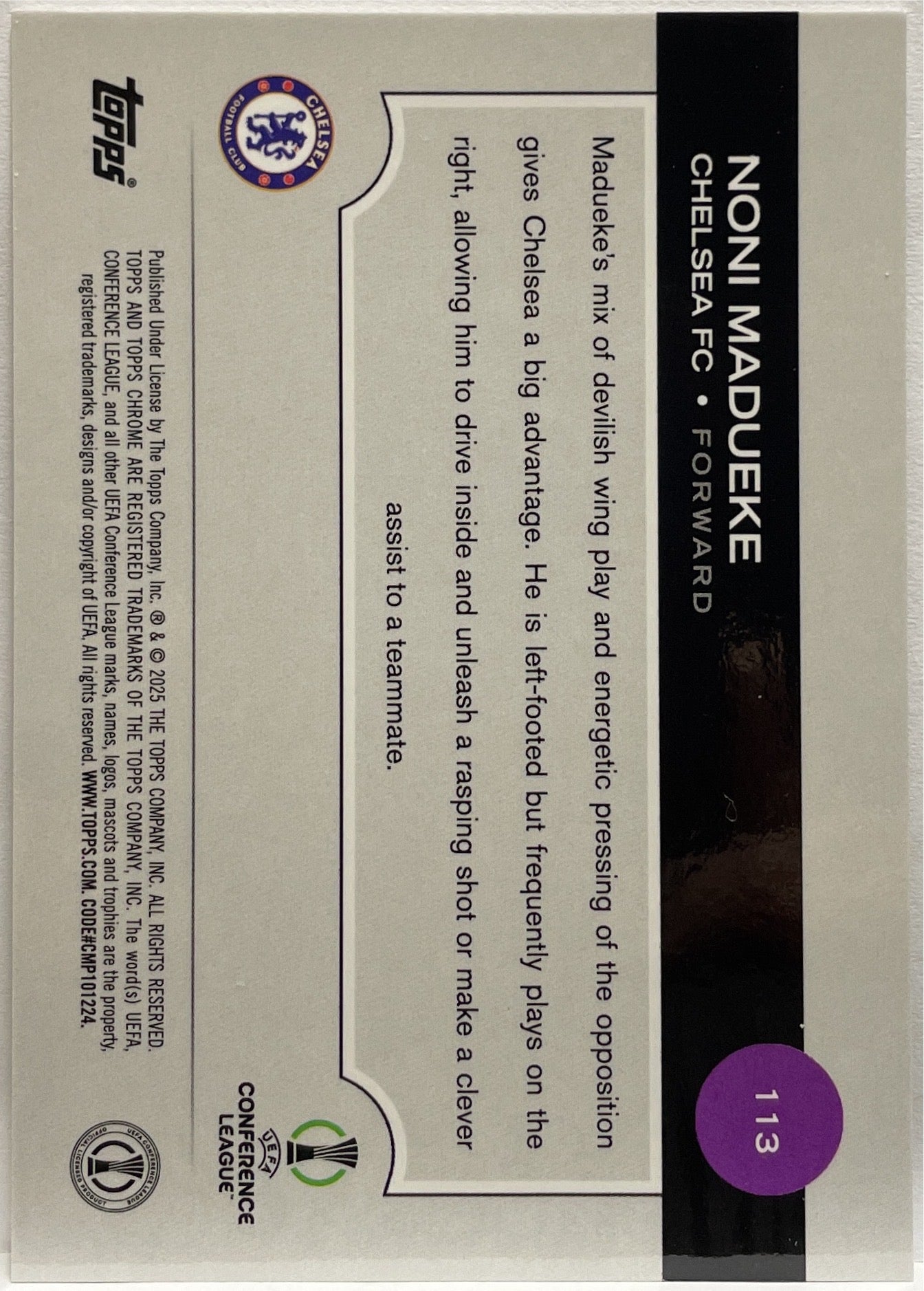 Noni Madueke 48/50 Gold Topps Chrome UCC 2024/25