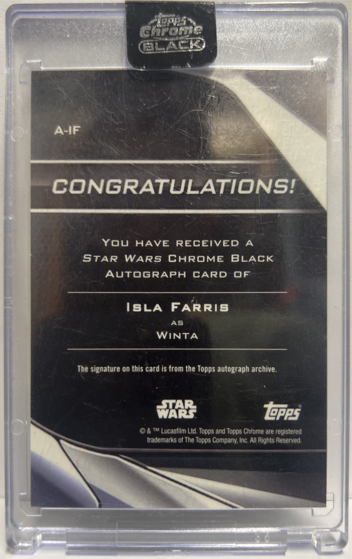 Isla Farris As Winta 24/50 Autograph Topps Chrome Black Star Wars 2023
