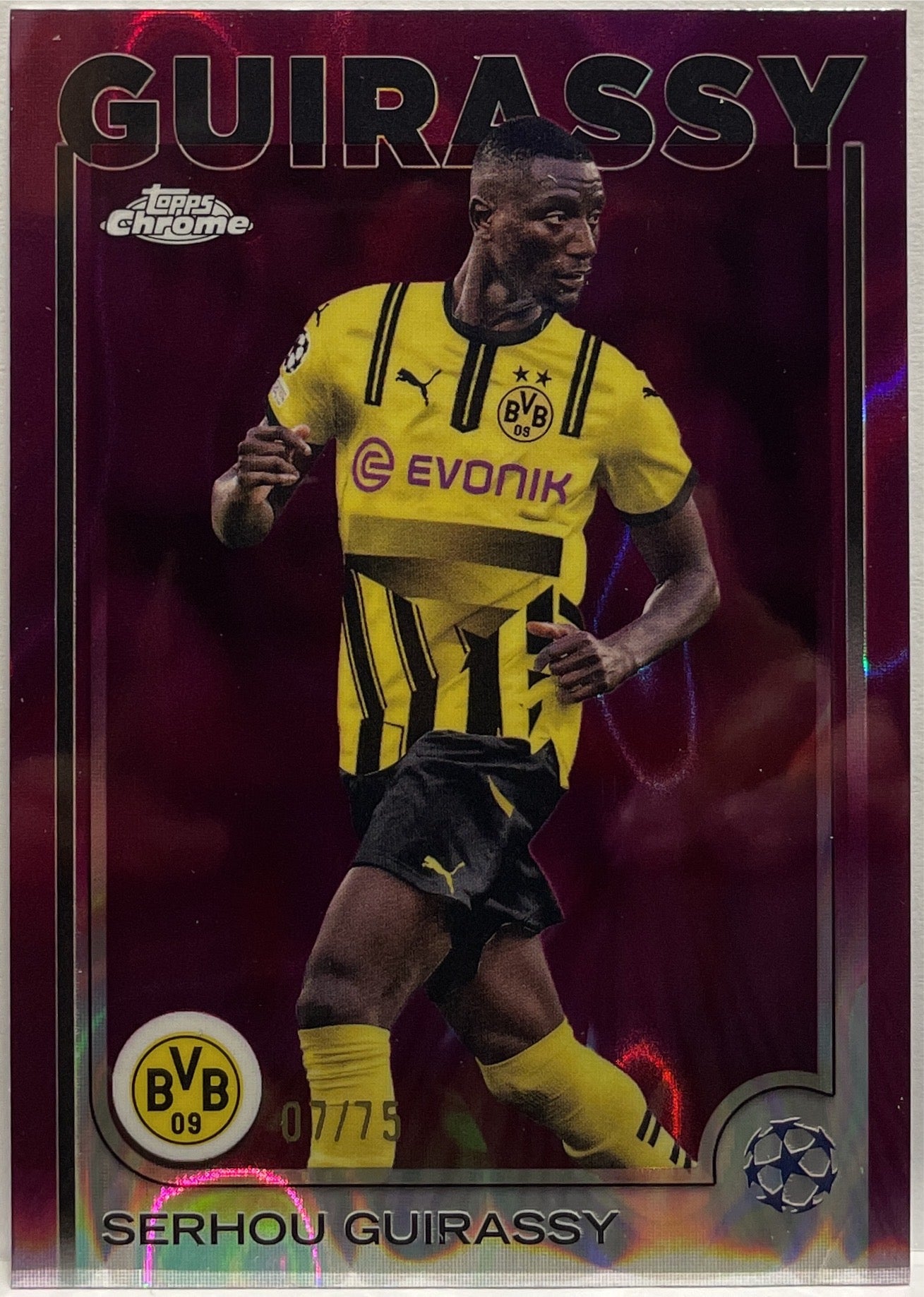 Serhou Guirassy 7/75 Magenta Lava Topps Chrome UCC 2024/25