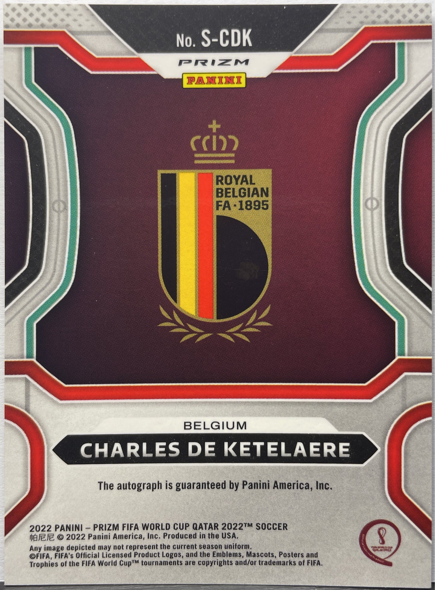 Charles De Ketelaere Autograph Prizm Qatar 2022