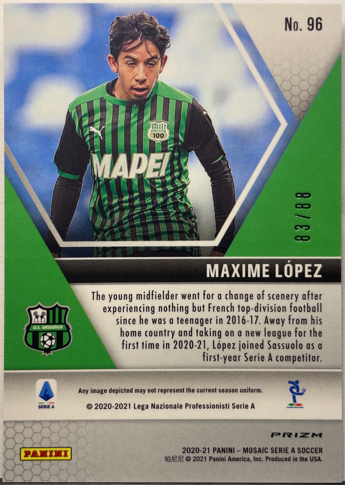 Maxime Lopez 83/88 Rookie Red/Gold Choice Mosaic T-mall Serie A 2020/21