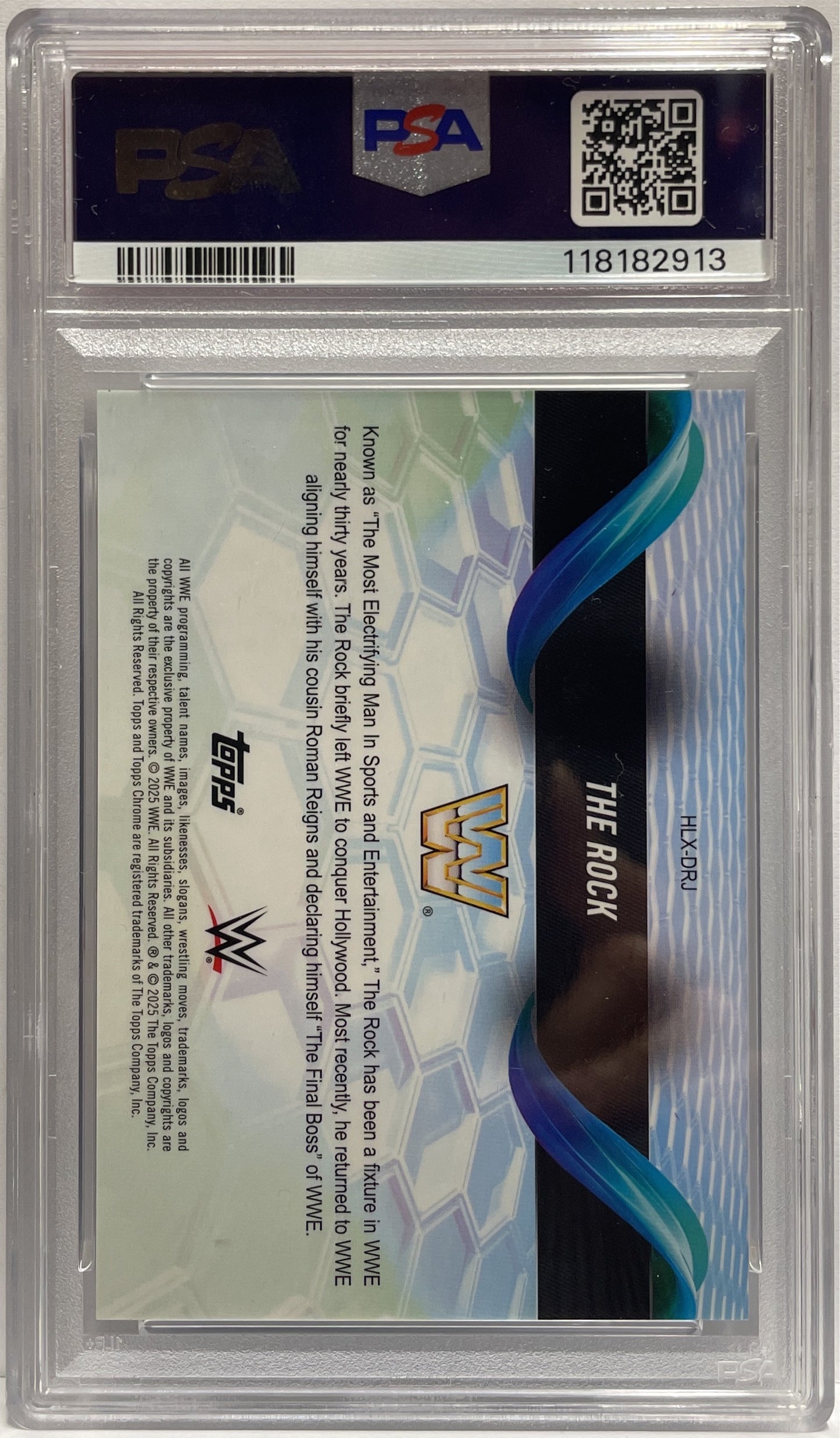The Rock Helix Topps Chrome WWE 2025 PSA 10
