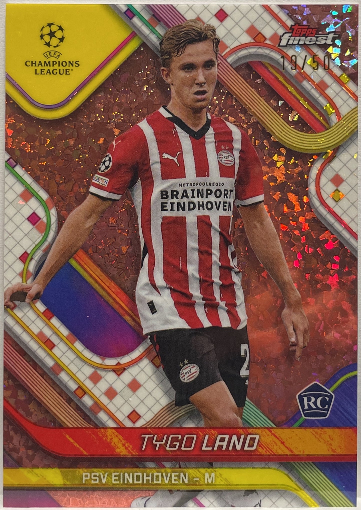 Tygo Land 19/50 Rookie Rose Gold Mini Diamond Topps Finest UCC 2024/25