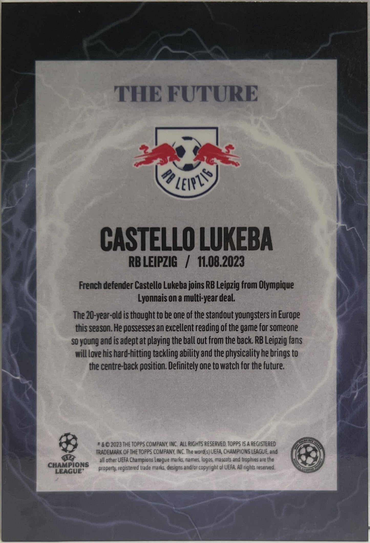 Castello Lukeba 12/99 The Future Topps Summer Signing 2023
