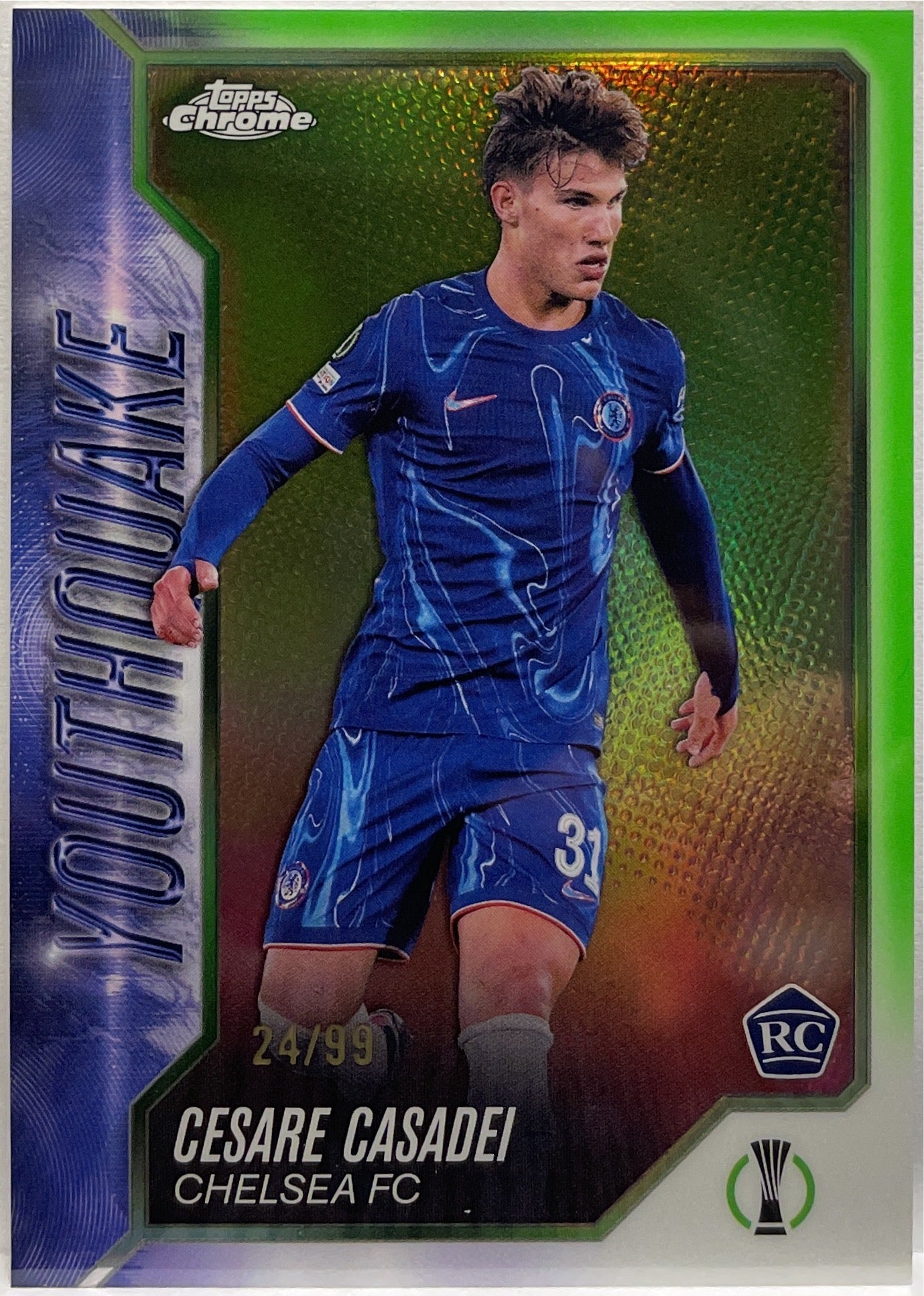 Cesare Casadei 24/99 Rookie Youthquake Green Topps Chrome UCC 2024/25