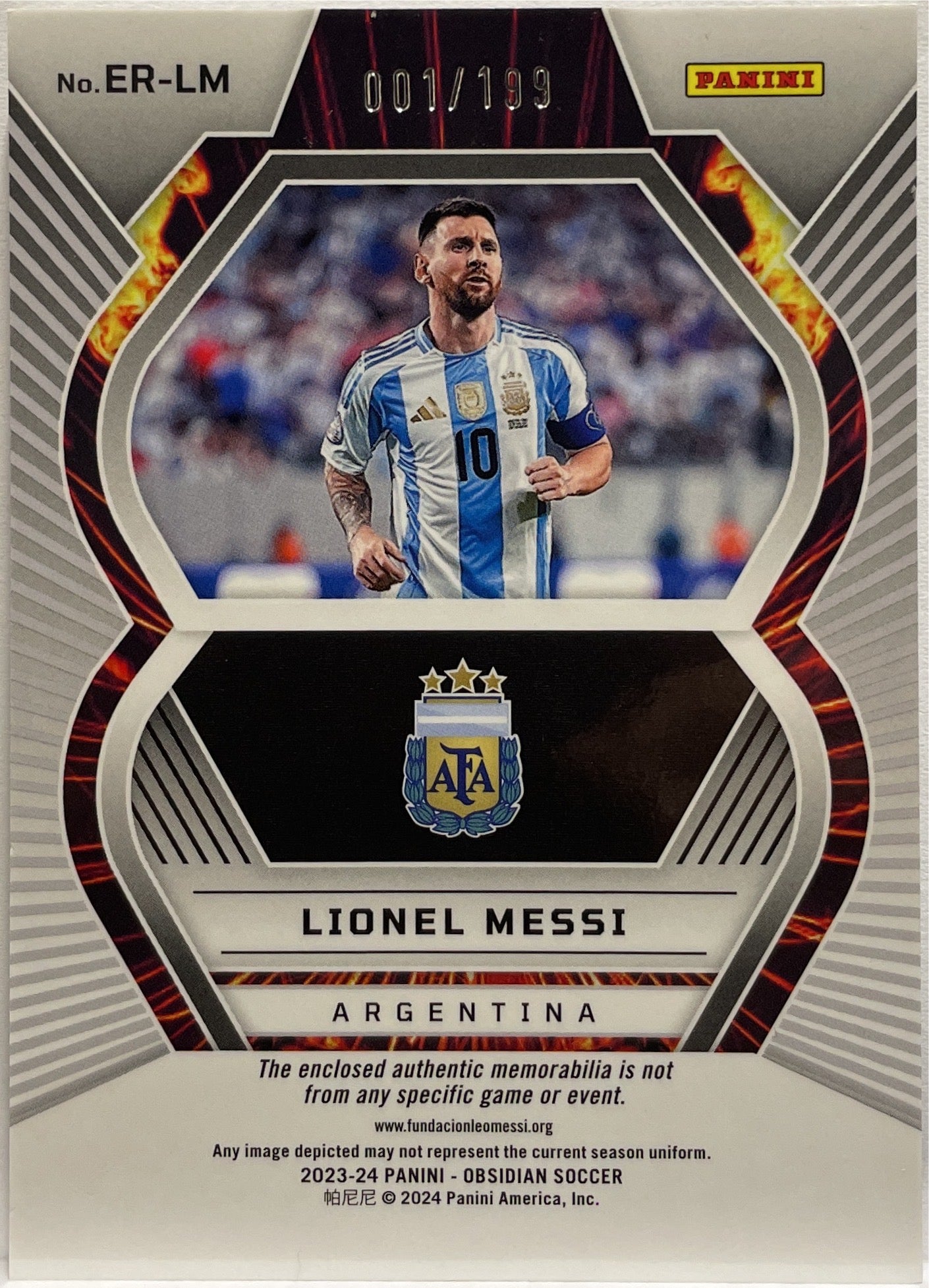 Lionel Messi 1/199 Patch Eruption Obsidian 2023/24