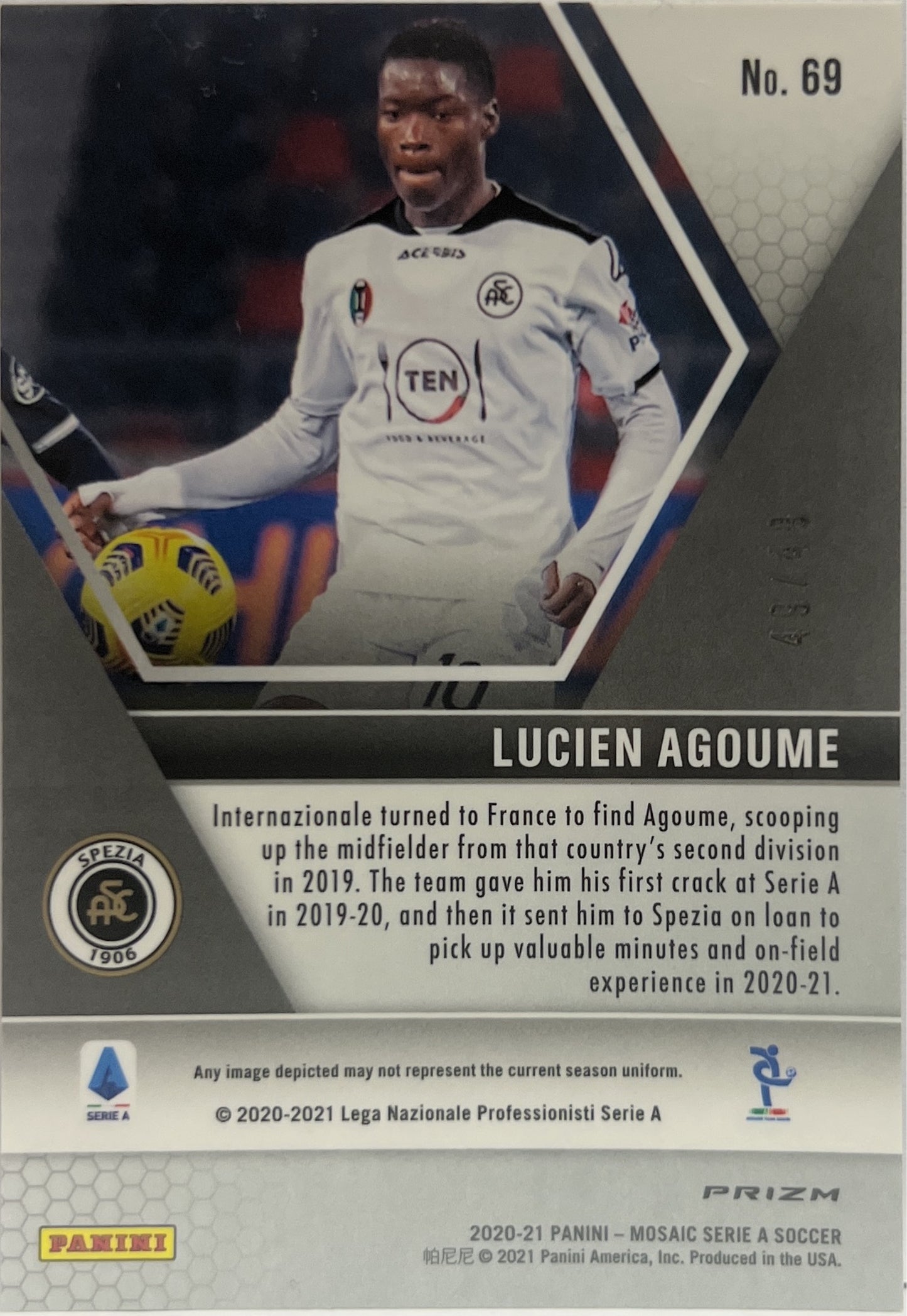 Lucien Agoume 49/49 Rookie Purple Mosaic Serie A 2020/21