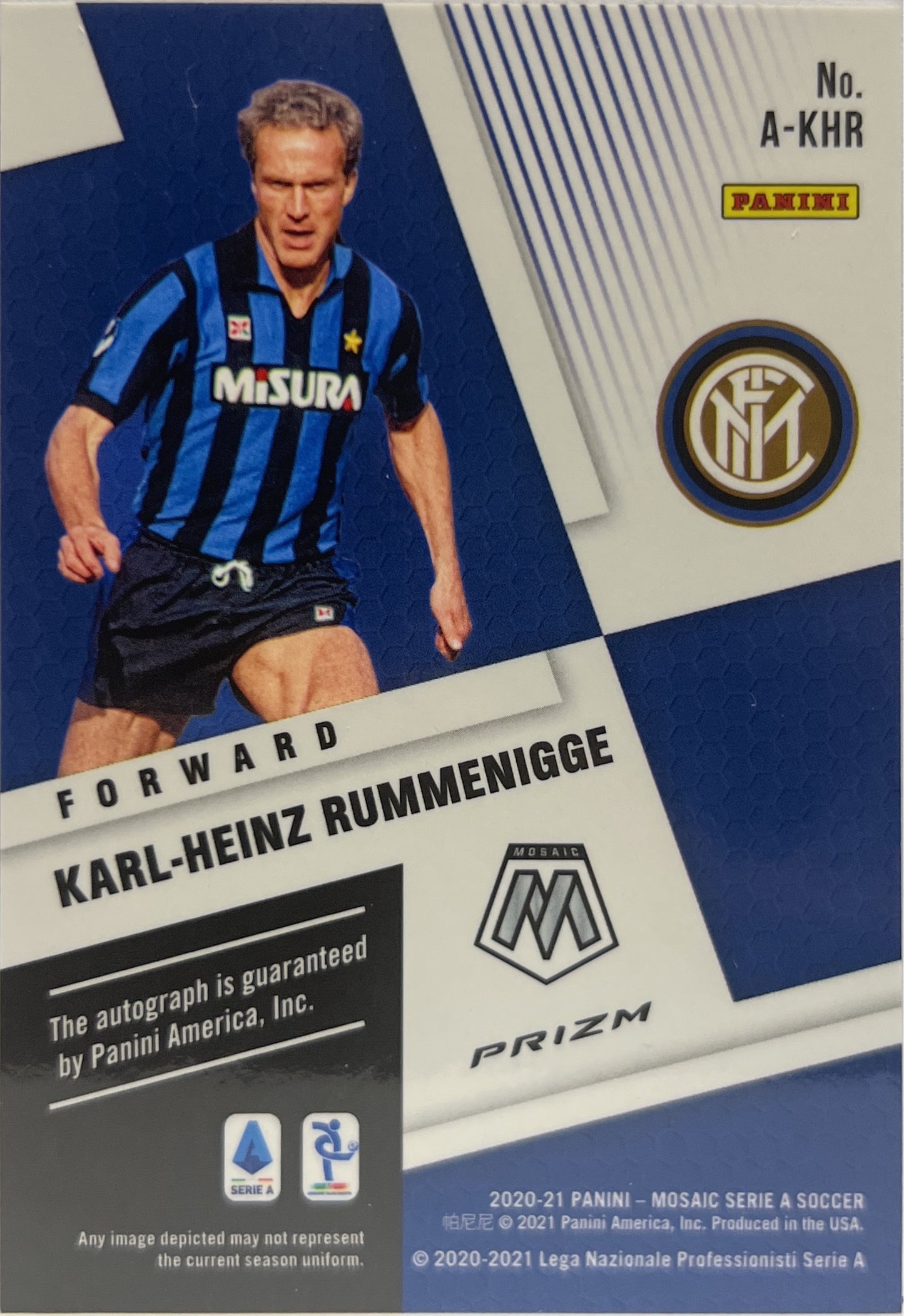 Karl Heinz Rummenigge Autograph Red Mosaic Serie A 2020/21
