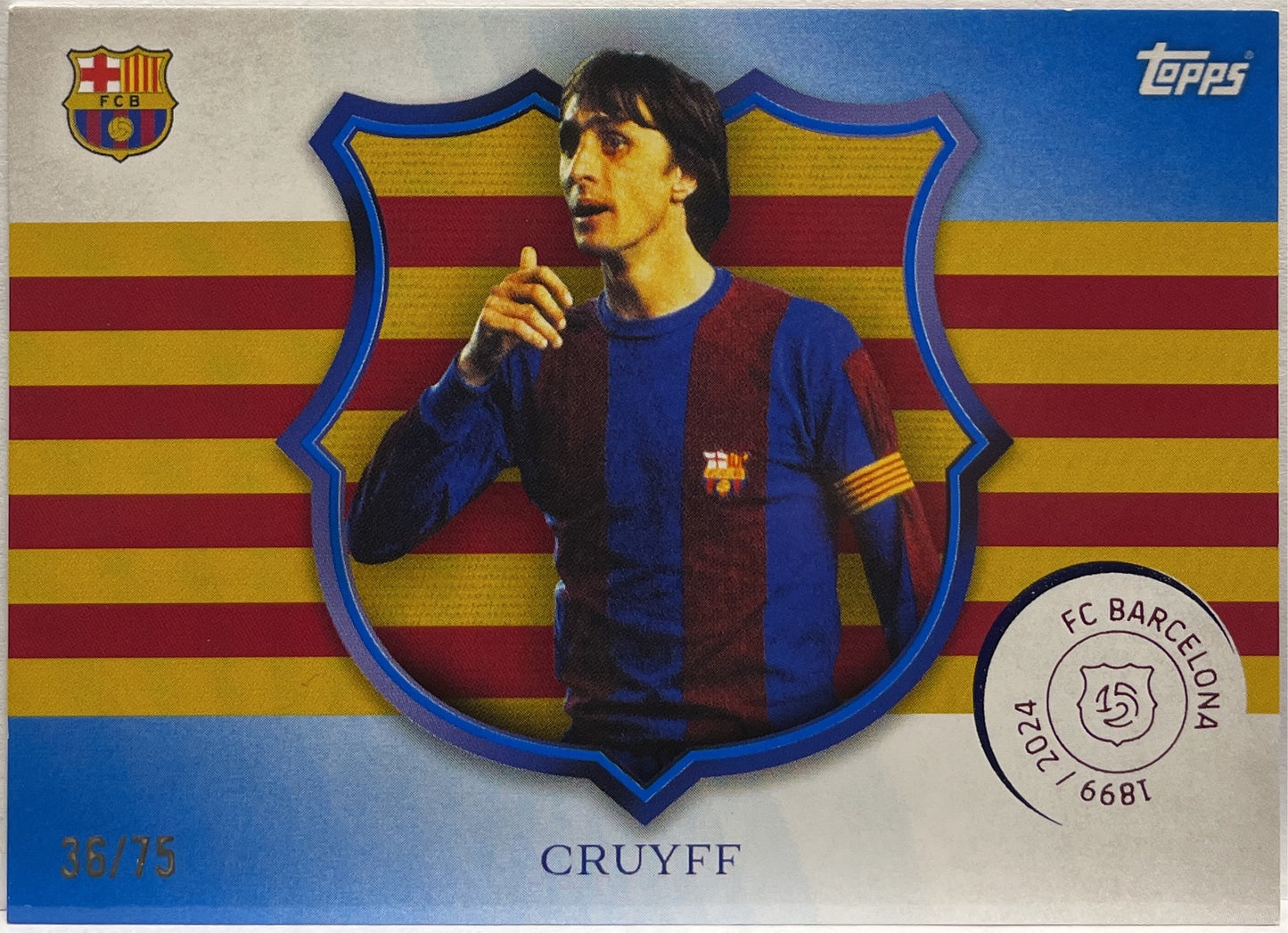 Johan Cruyff 36/75 Captain Blue Topps Barcelona 125 2024/25