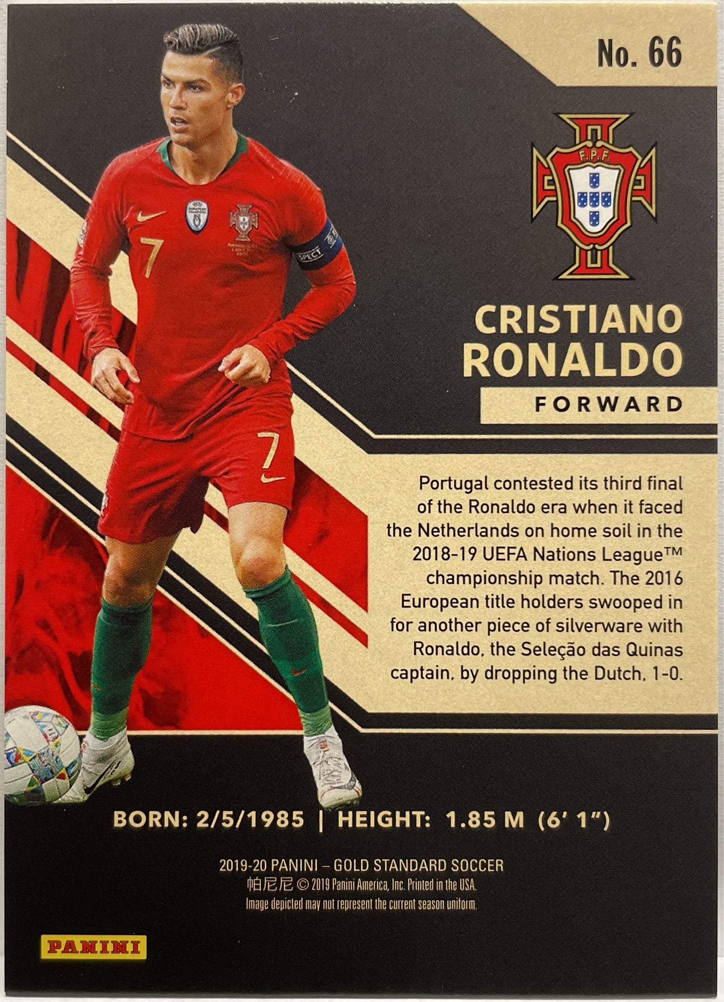 Cristiano Ronaldo 28/29 Fine Panini Gold Standard 2019/20