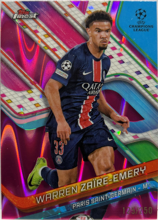 Warren Zaire Emery 125/250 Pink Raywave Topps Finest UCC 2024/25