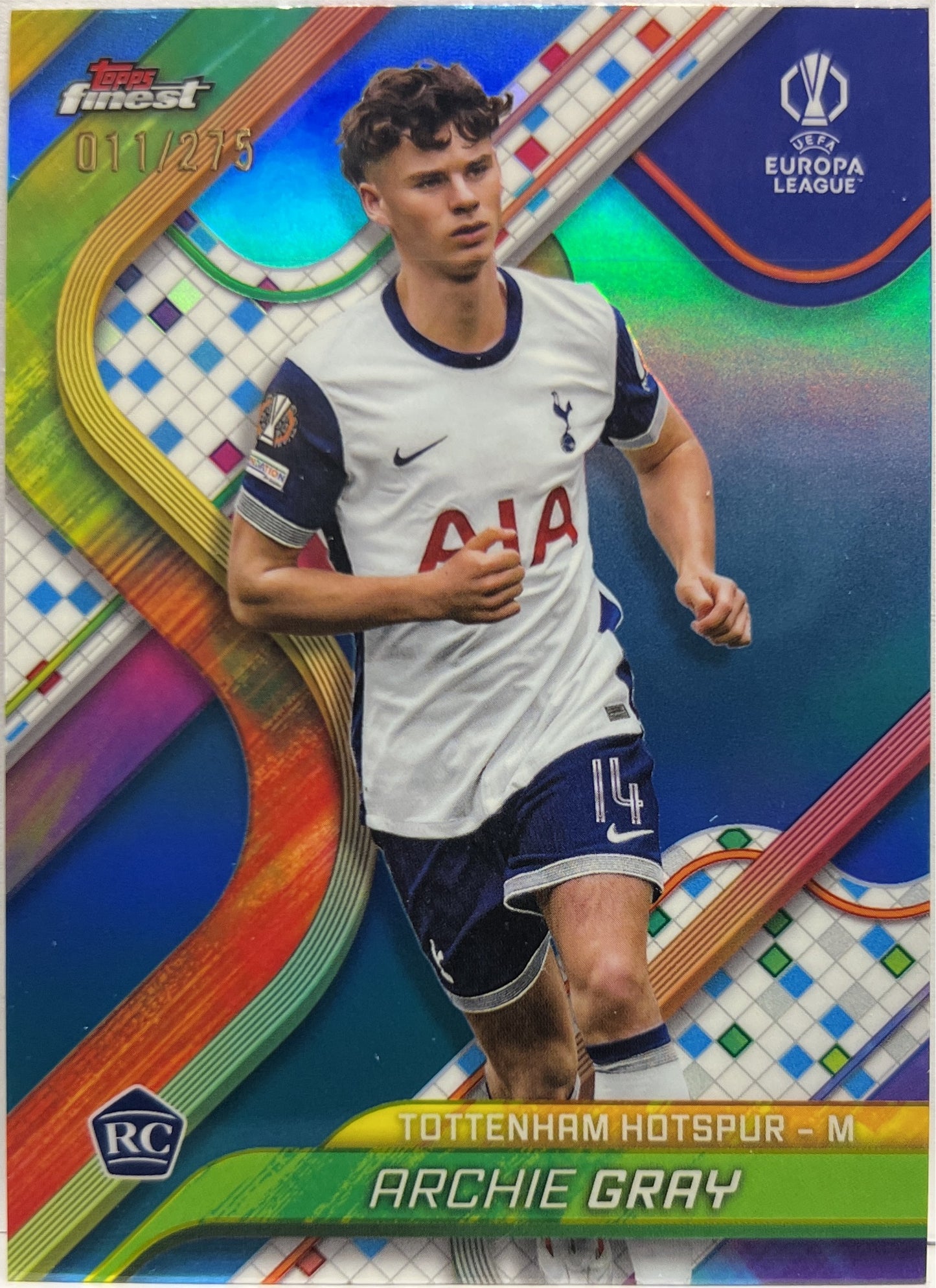 Archie Gray 11/275 Rookie Sky Blue Topps Finest UCC 2024/25