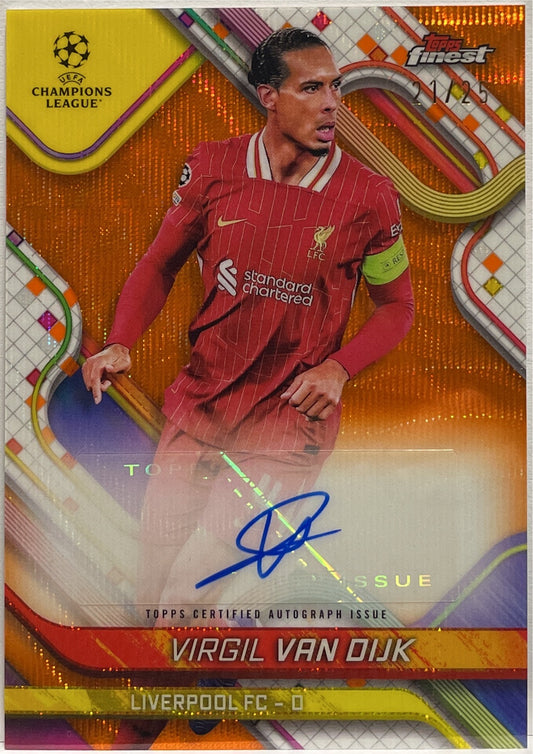 Virgil Van Dijk 21/25 Autograph Orange Topps Finest UCC 2024/25
