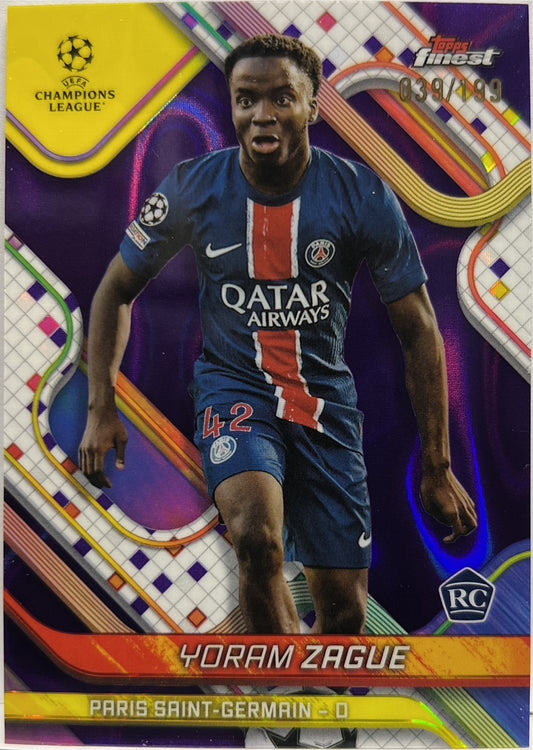 Yoram Zague 39/199 Rookie Purple Lava Topps Finest UCC 2024/25