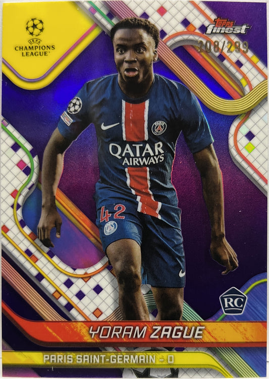 Yoram Zague 208/299 Rookie Purple Topps Finest UCC 2024/25