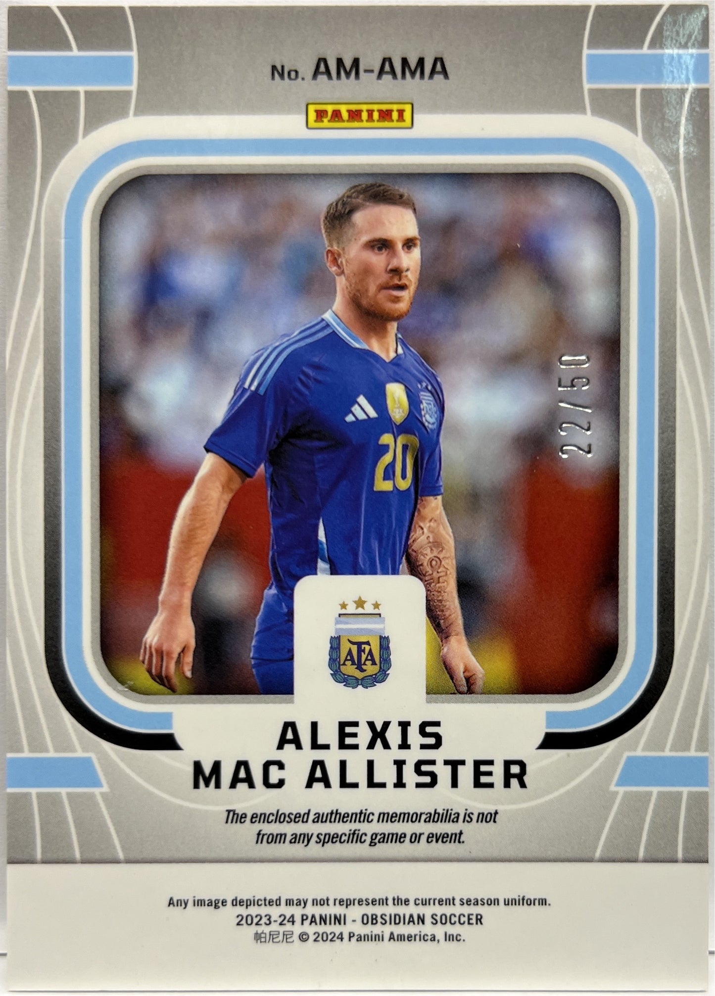 Alexis Mac Allister 22/50 Patch Atomic Material Obsidian 2023/24