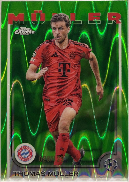 Thomas Muller 29/125 Neon Green RayWave Topps Chrome UCC 2024/25