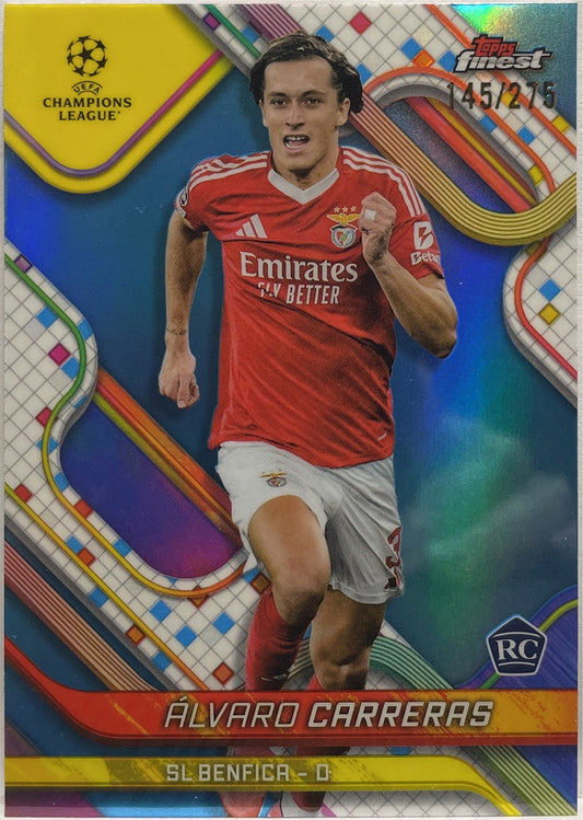 Alvaro Carreras 145/275 Rookie Sky Blue Topps Finest UCC 2024/25