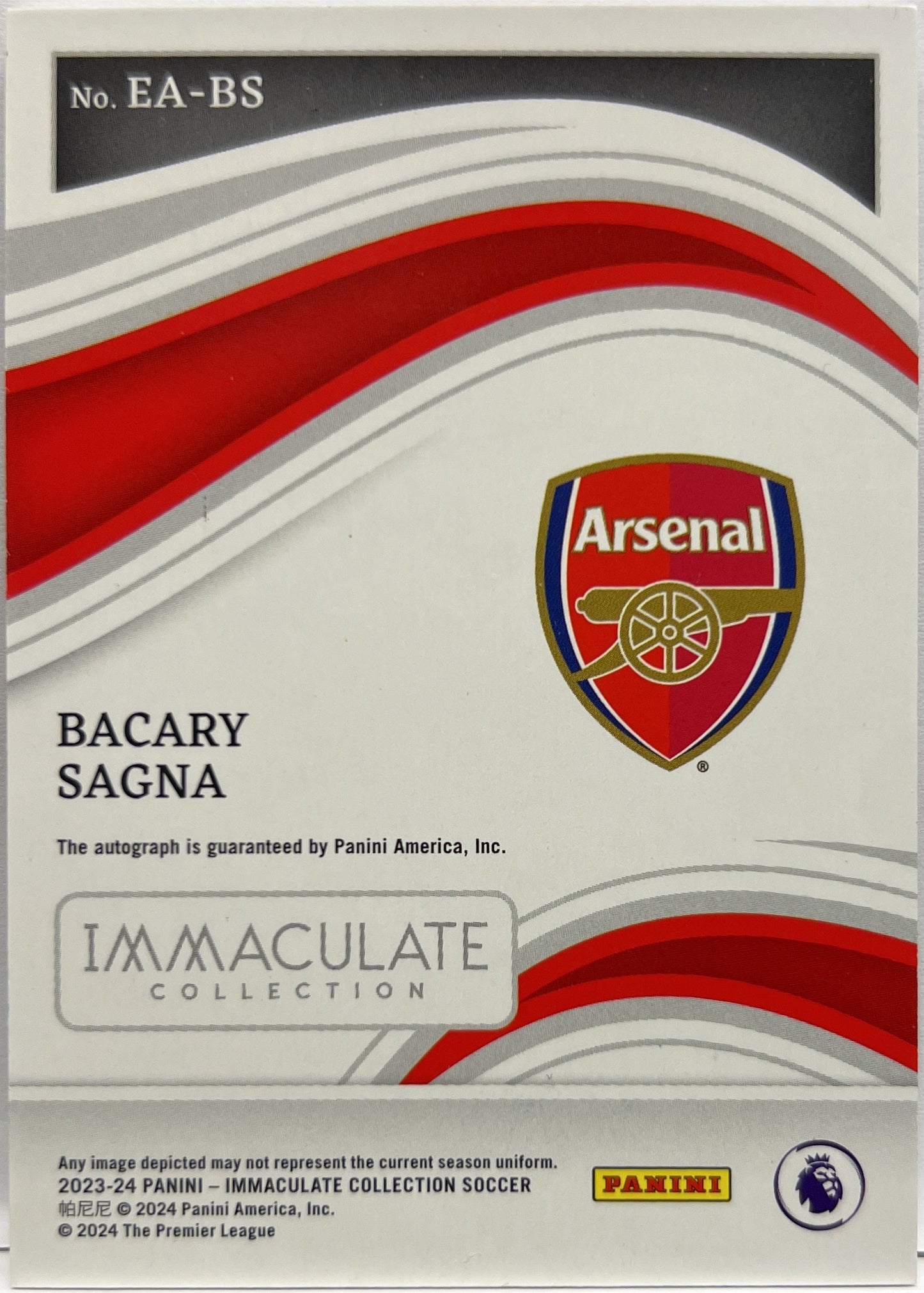 Bacary Sagna 72/99 Autograph Excellence Immaculate Collection 2023/24