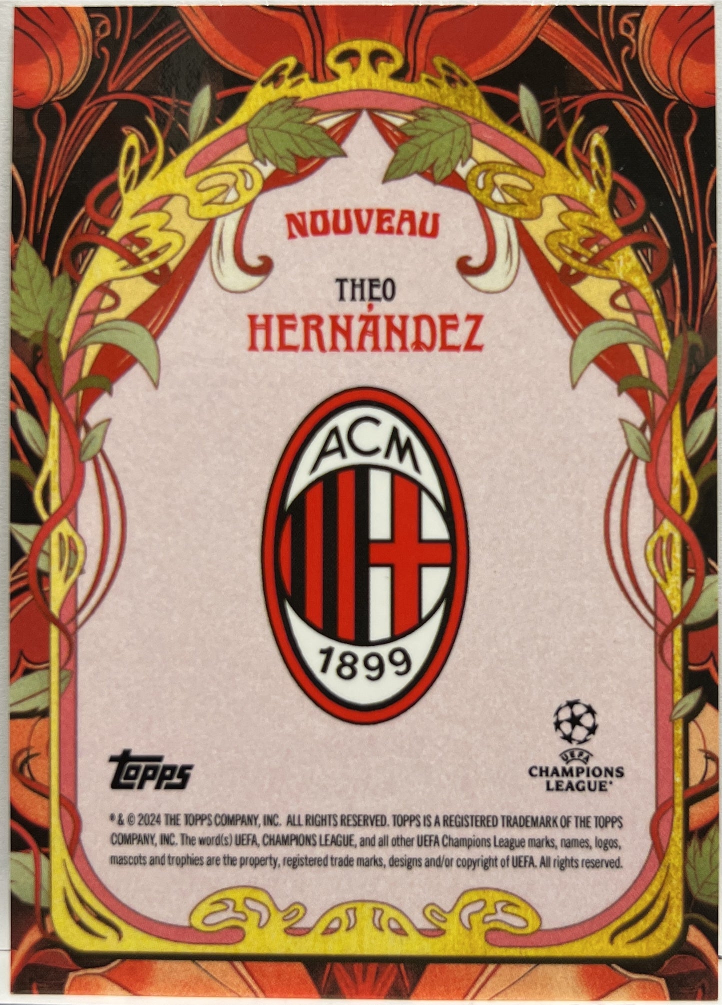 Theo Hernandez 8/10 Autograph Nouveau Topps Deco 2024/25