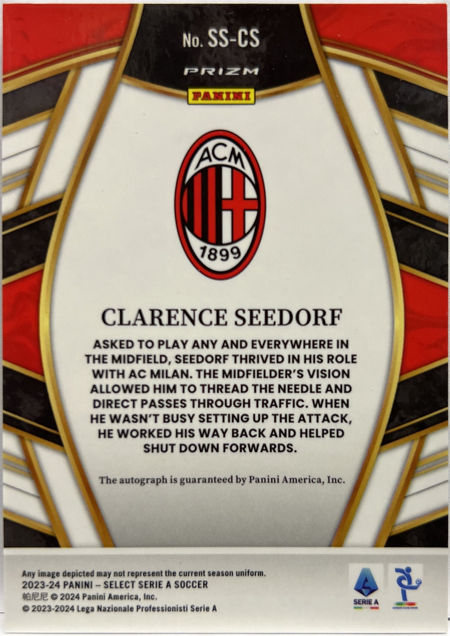 Clarence Seedorf Autograph Signature Select Serie A 2023/24