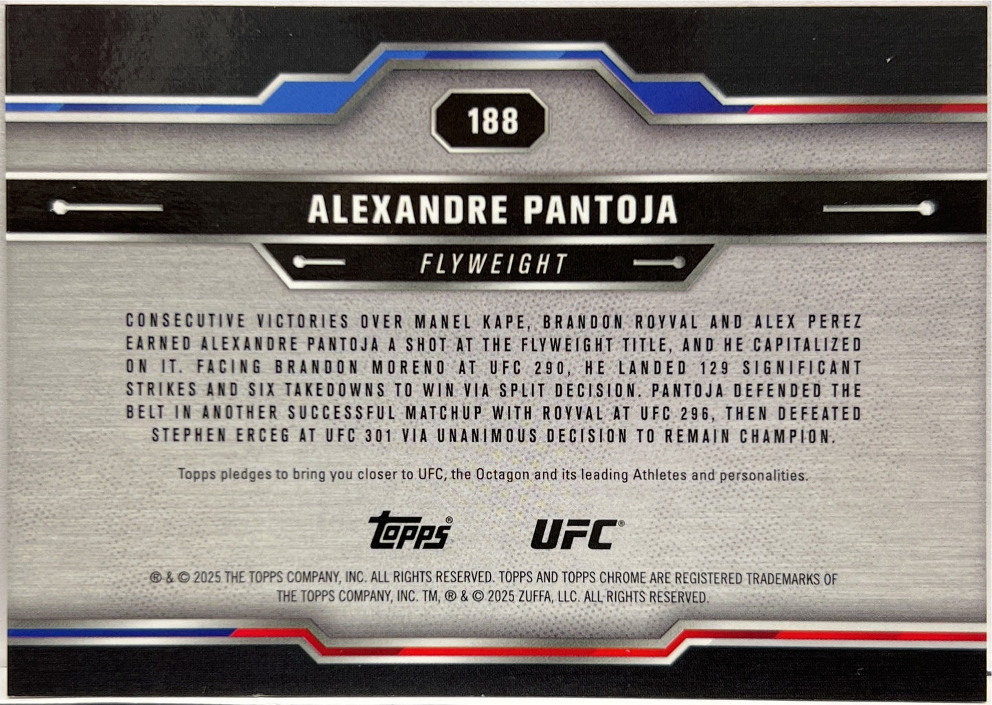 Alexandre Pantoja 21/25 Orange Topps Chrome UFC 2025