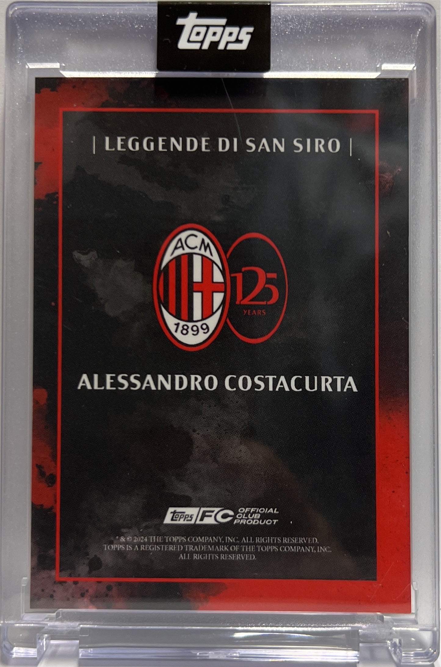 Alessandro Costacurta 52/99 Autograph Leggende Di San Siro Topps AC Milan 125 Anniversary 2025