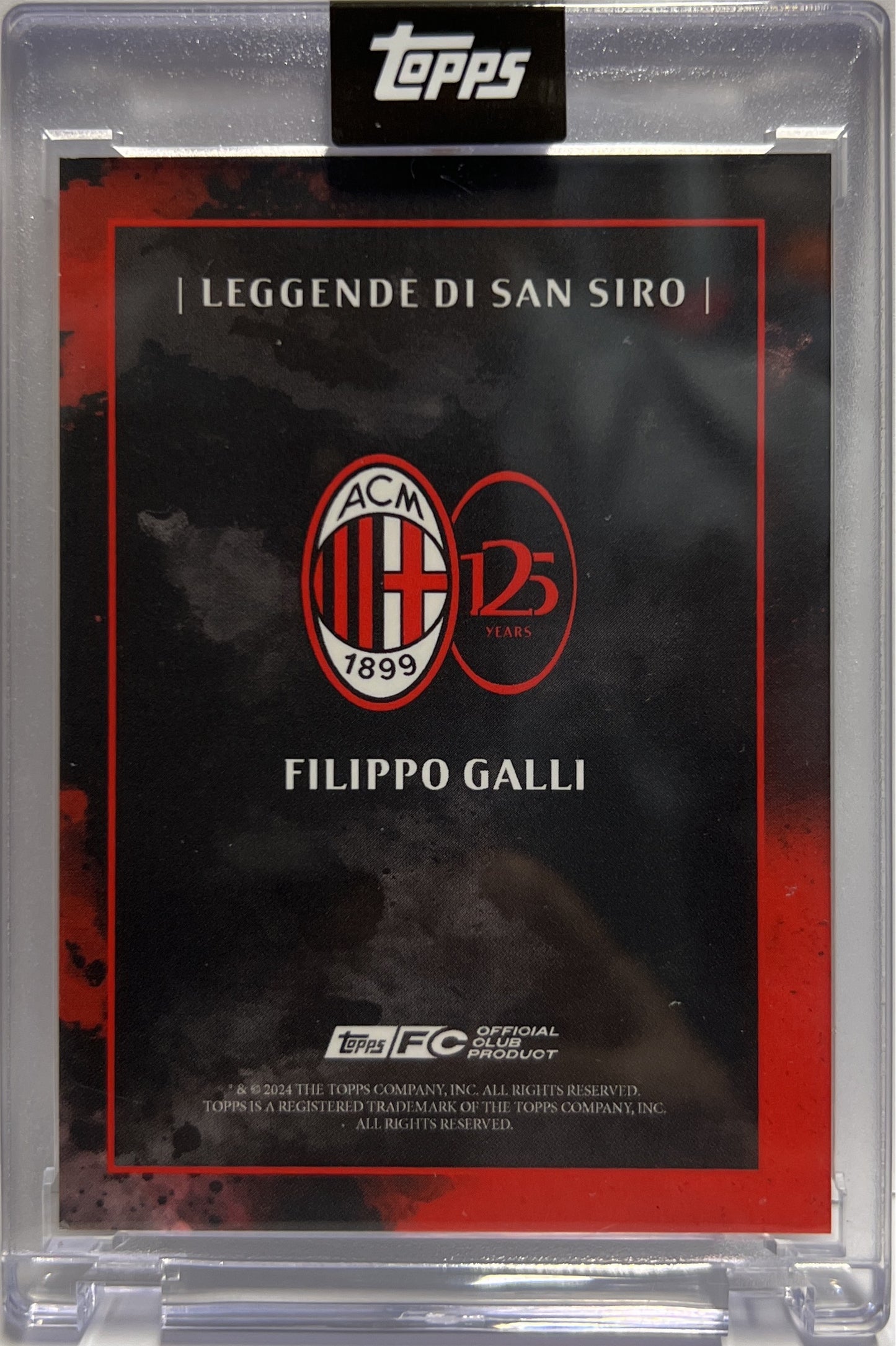 Filippo Galli 2/25 Autograph Leggende Di San Siro Topps AC Milan 125 Anniversary 2025