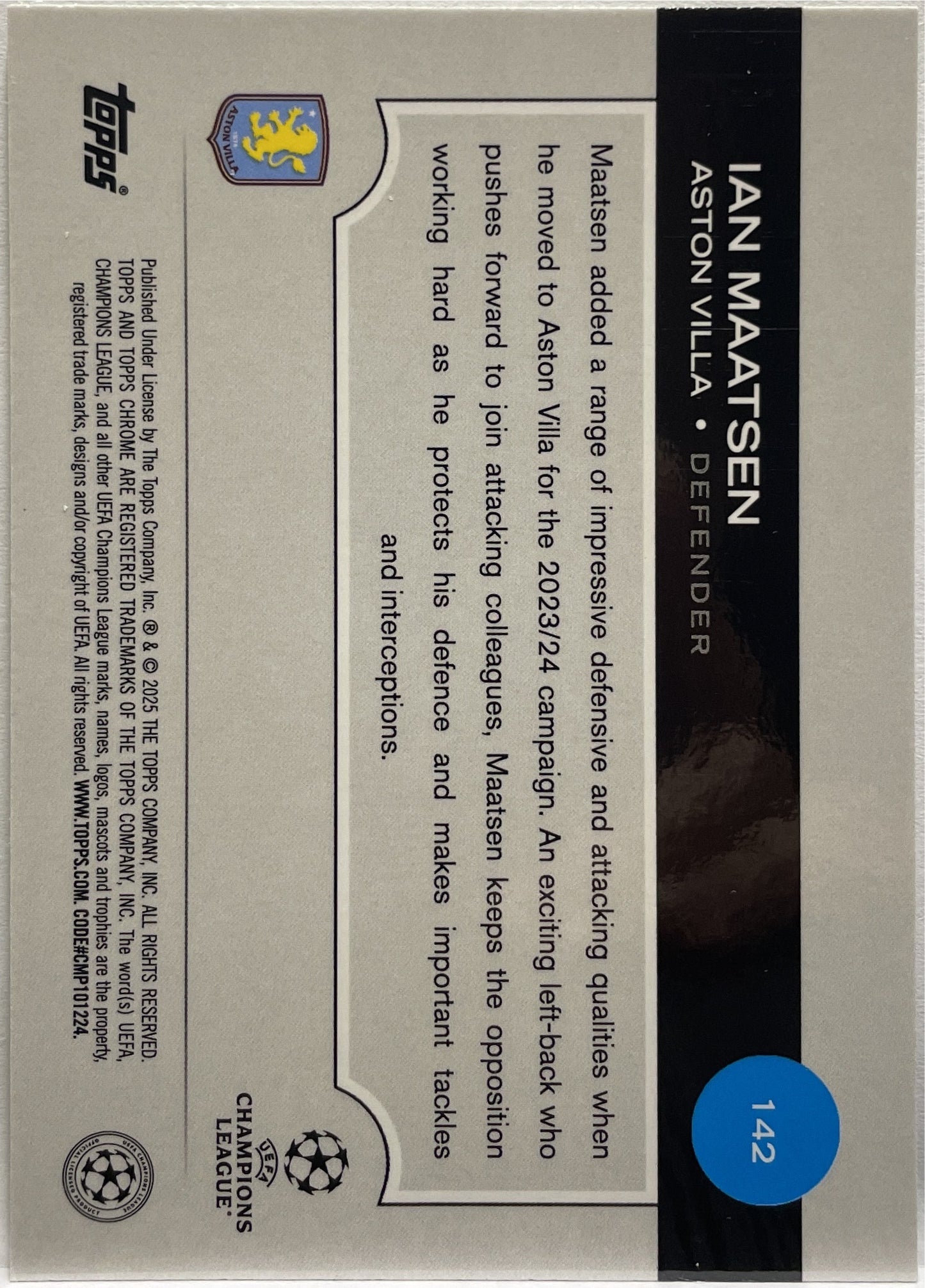 Ian Matsen 55/125 Neon Green RayWave Topps Chrome UCC 2024/25