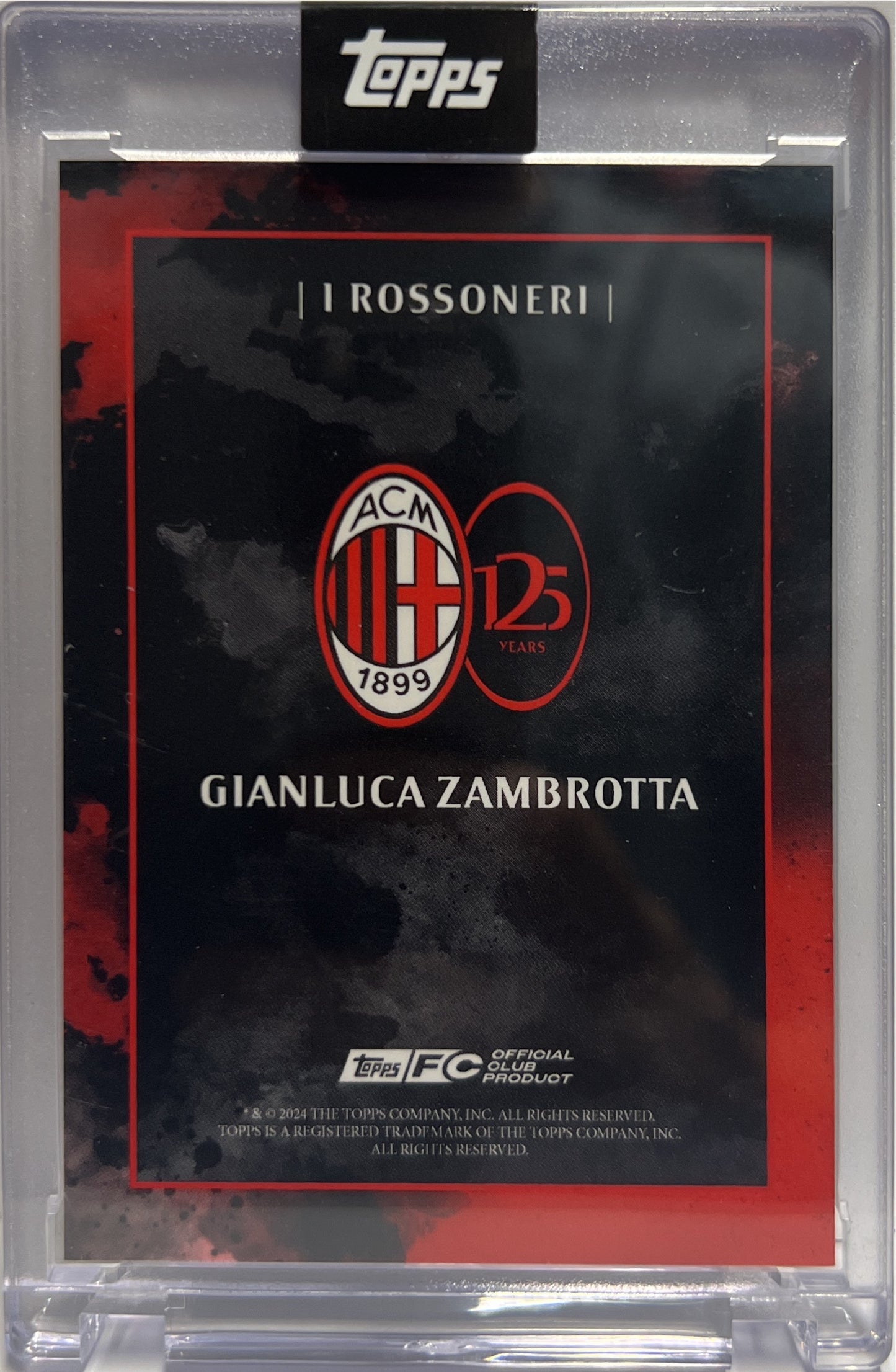 Gianluca Zambrotta 18/49 Autograph I Rossoneri Topps AC Milan 125 Anniversary 2025