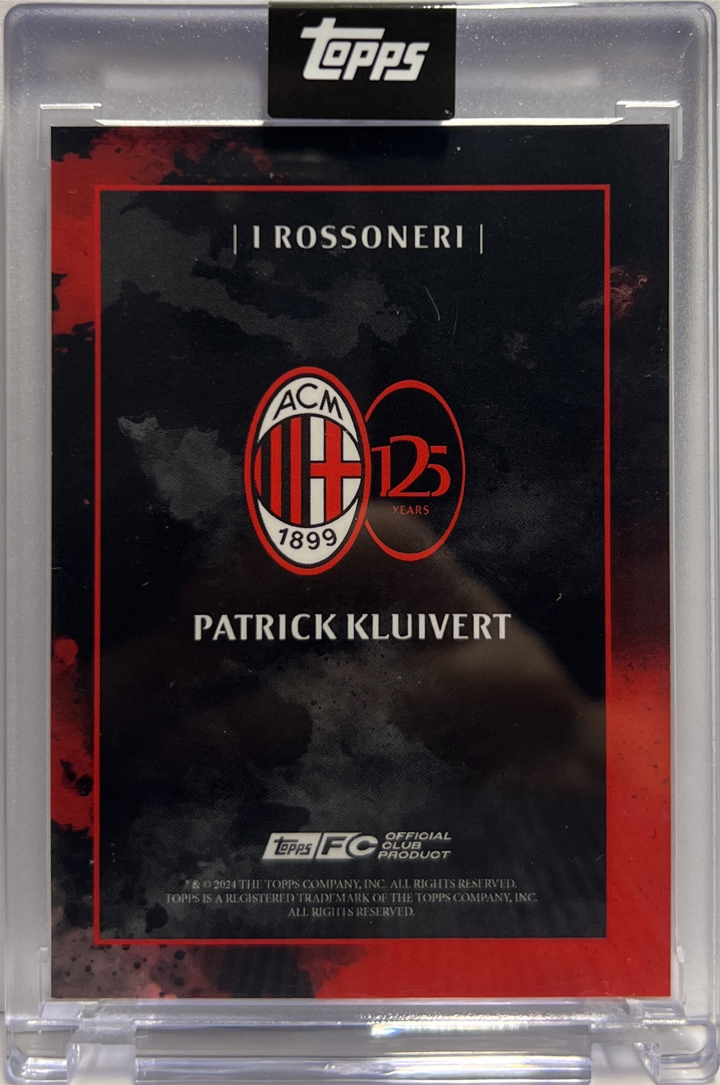Patrick Kluivert 22/25 Autograph I Rossoneri Topps AC Milan 125 Anniversary 2025