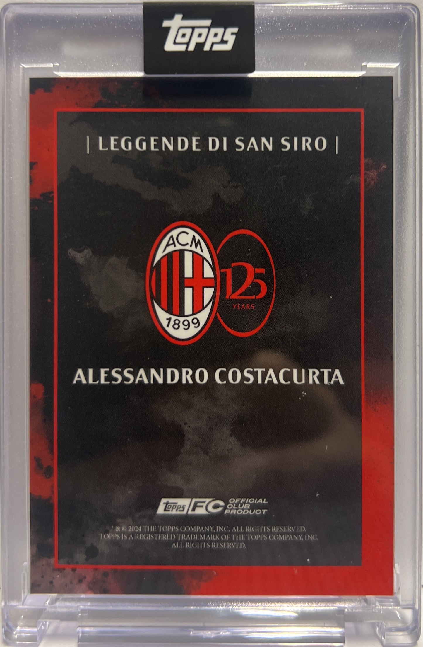 Alessandro Costacurta 89/99 Autograph Leggende Di San Siro Topps AC Milan 125 Anniversary 2025