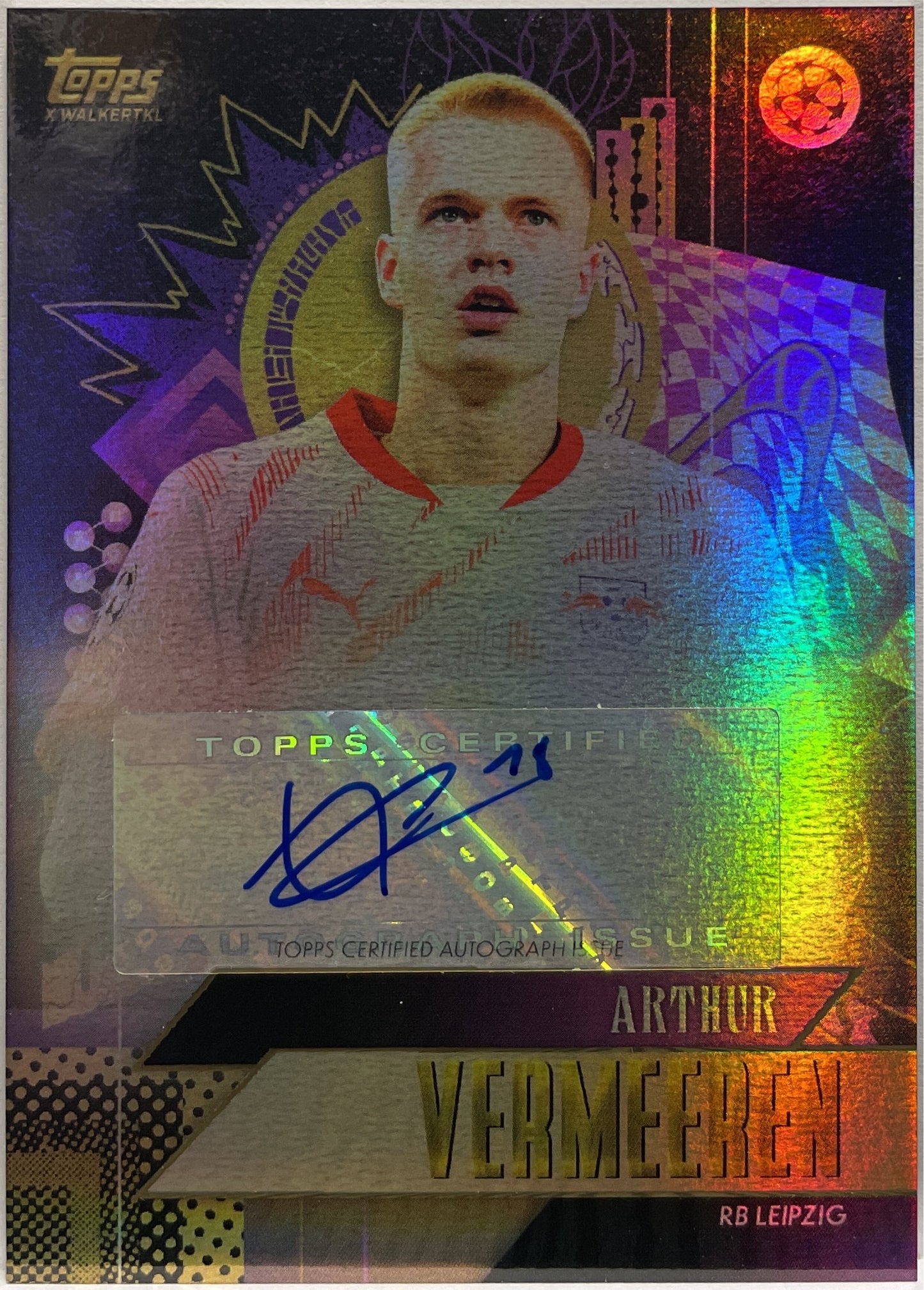 Arthur Vermeeren Autograph Topps Gold UCC 2023/24