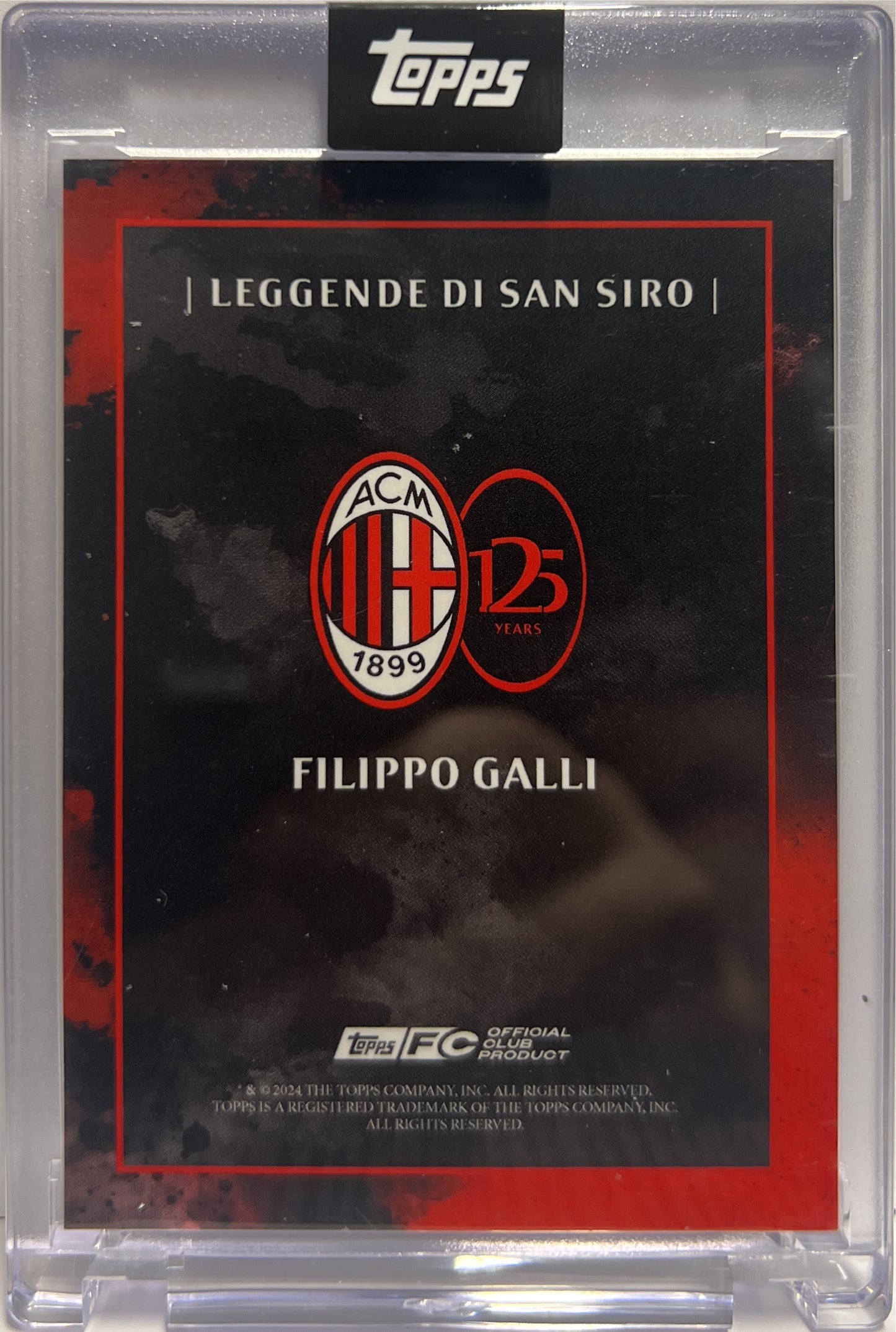 Filippo Galli 72/99 Autograph Leggende Di San Siro Topps AC Milan 125 Anniversary 2025