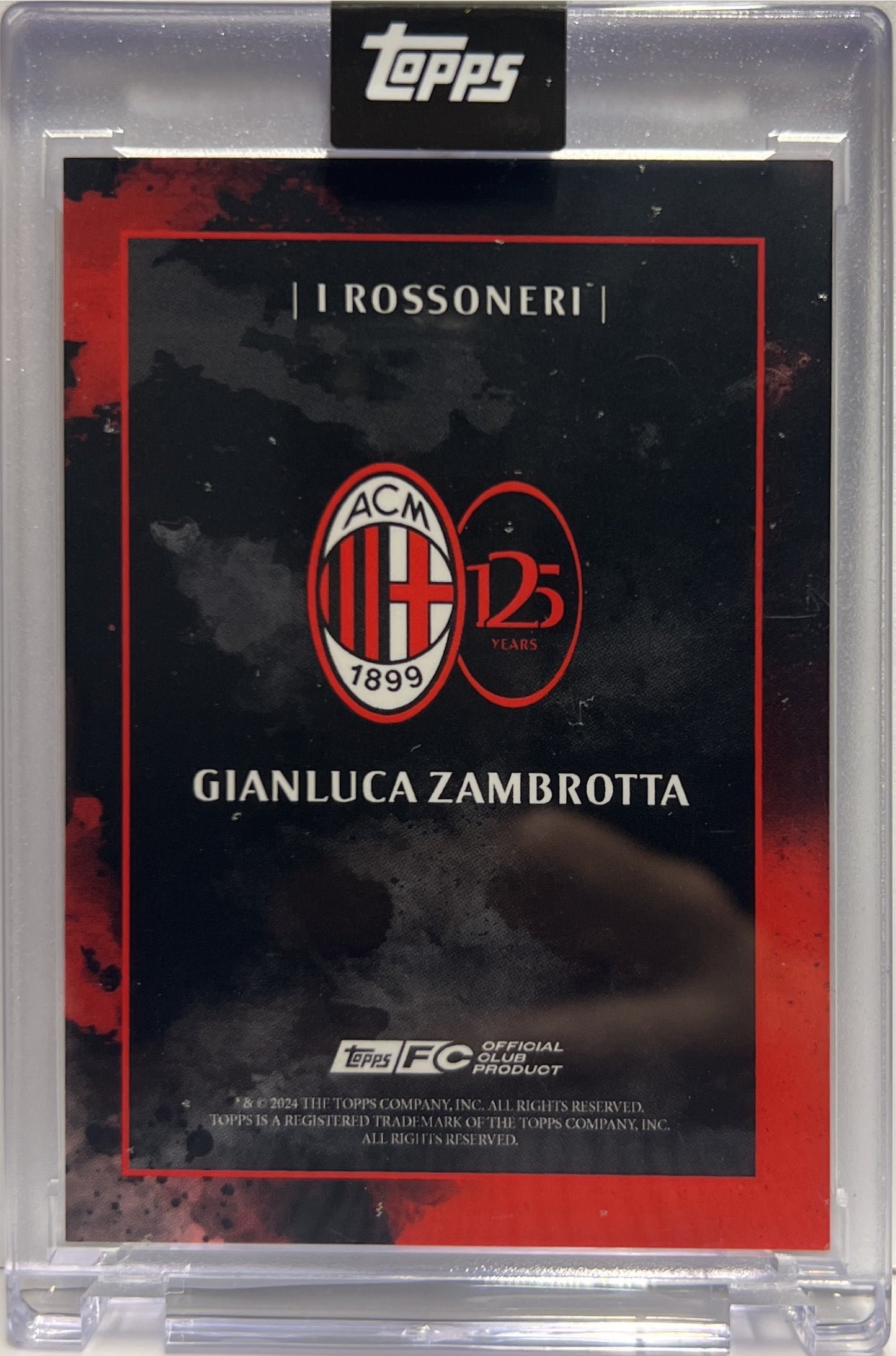 Gianluca Zambrotta 56/99 Autograph I Rossoneri Topps AC Milan 125 Anniversary 2025