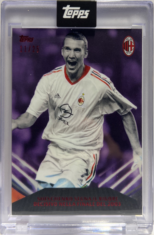 Shevchenko 11/25 Segna Il Rigore Decisivo Nella Finale Del 2003 Topps AC Milan 125 Anniversary 2025