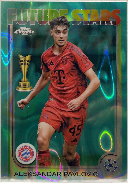 Aleksandar Pavlovic 106/199 Future Stars Aqua Lava Topps Chrome UCC 2024/25