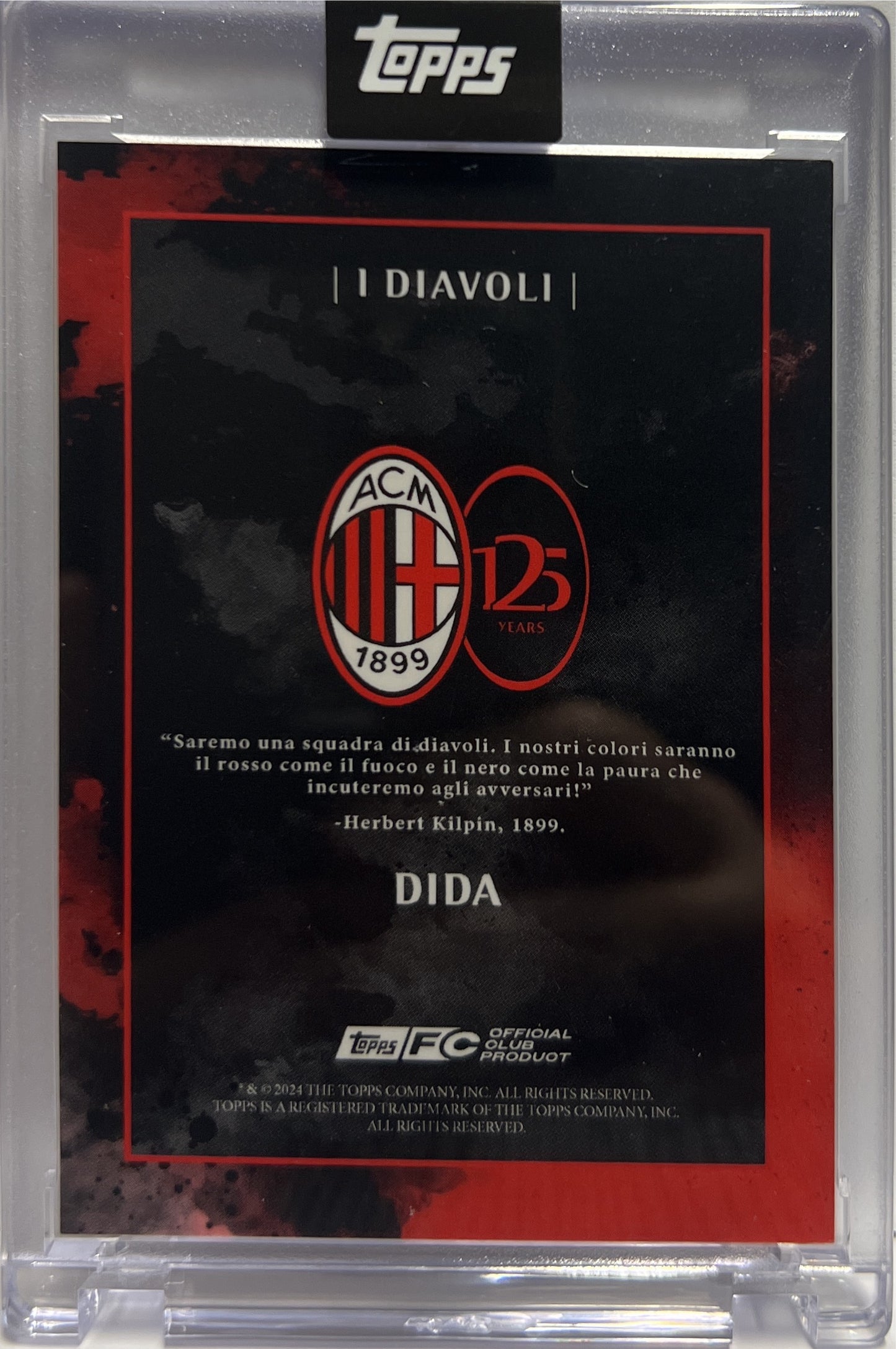 Dida 6/49 Autograph I Diavoli Topps AC Milan 125 Anniversary 2025