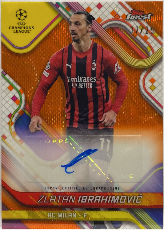 Zlatan Ibrahimovic 12/25 Autograph Orange Shimmer Topps Finest UCC 2024/25
