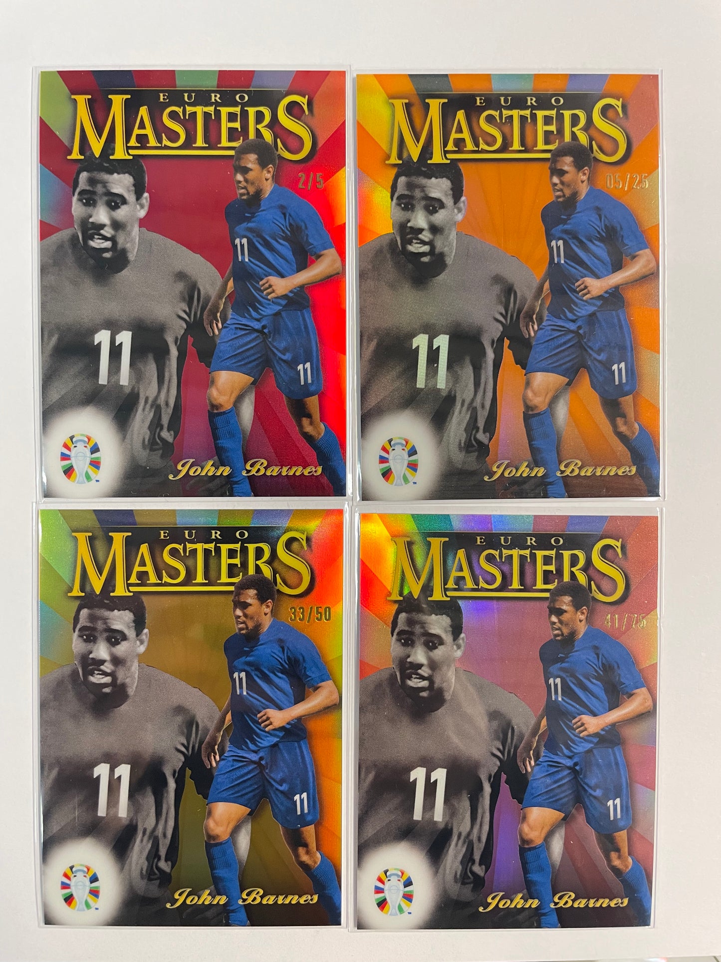 John Barnes 1/1 /5 /25 /50 /75 Autograph Superfractor Full Rainbow Set Topps Finest Road To Uefa Euro 2024
