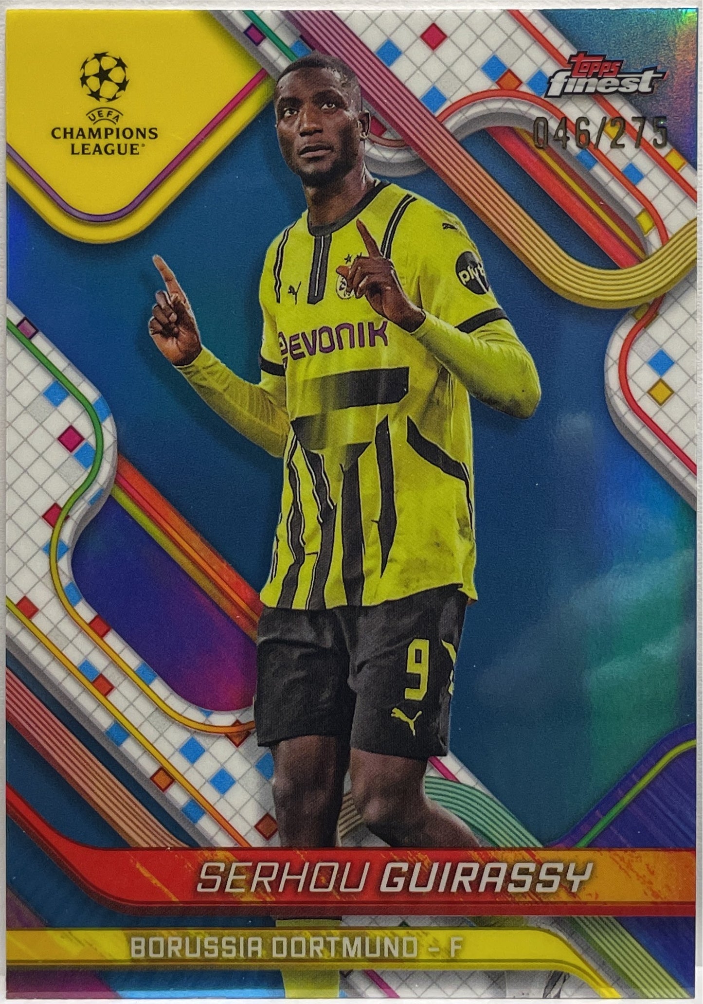 Serhou Guirassy 46/275 Sky Blue Topps Finest UCC 2024/25